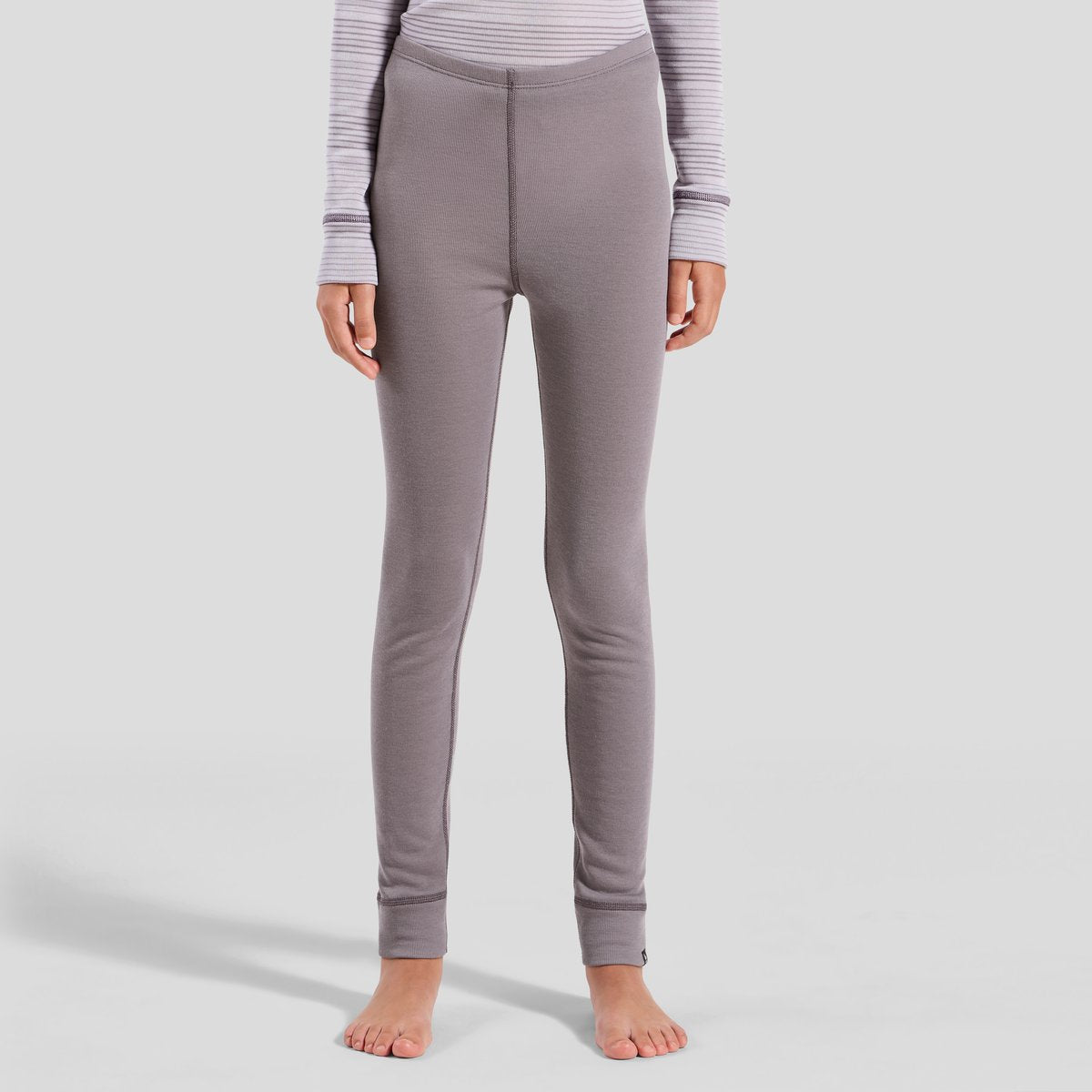 Odlo Kids Thermal Base Layer Set - Misty Lilac & Grey | Warm Winter Underwear for Boys & Girls | Perfect for Skiing, Snowboarding & Outdoor Activities