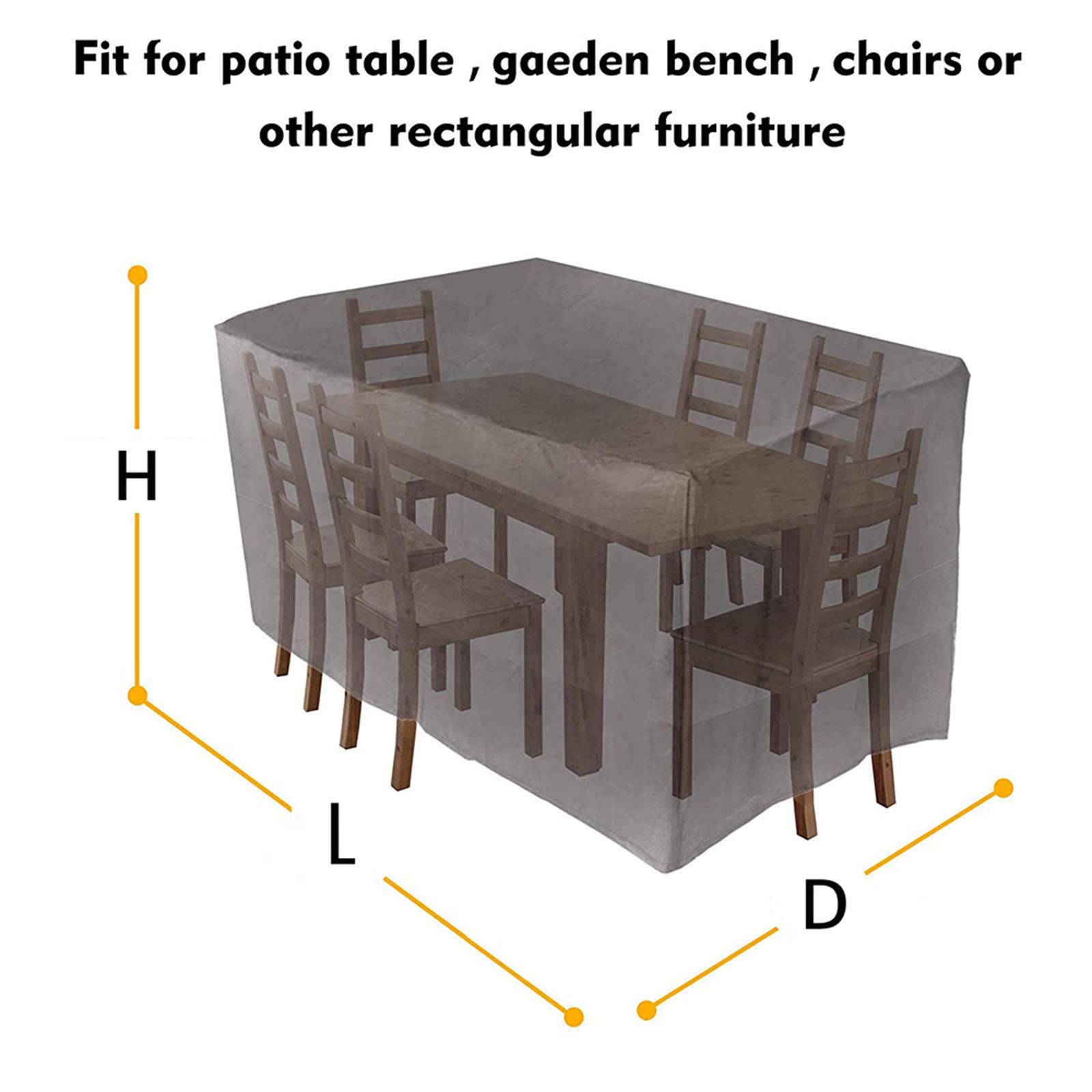 Waterproof 420D Oxford Fabric Patio Rattan Cube Set Cover 130x83x23in - Heavy Duty, Windproof & Rip Proof - Outdoor Garden & Patio Furniture Protection for All Weather Conditions