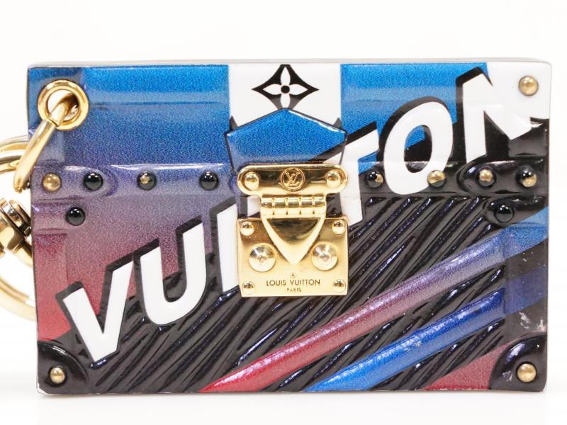 Authentic Pre-Owned Louis Vuitton Multi-Color Petite Malle Trunk Key Ring Bag Charm MP2021 210949 - Perfect for Luxury Handbag Accessories & Gift Giving