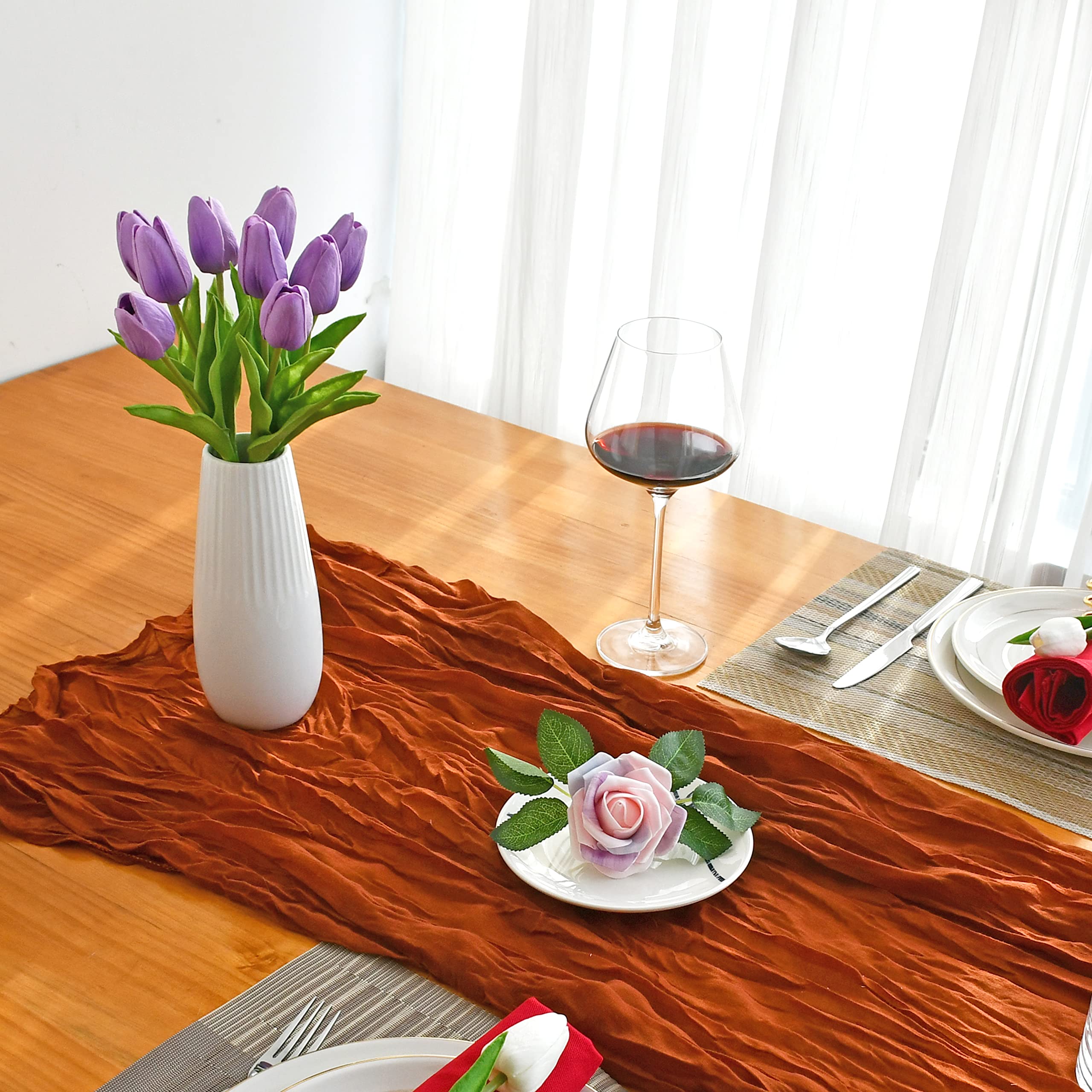 20pcs Purple Artificial Tulip Silk Flowers - 13.5