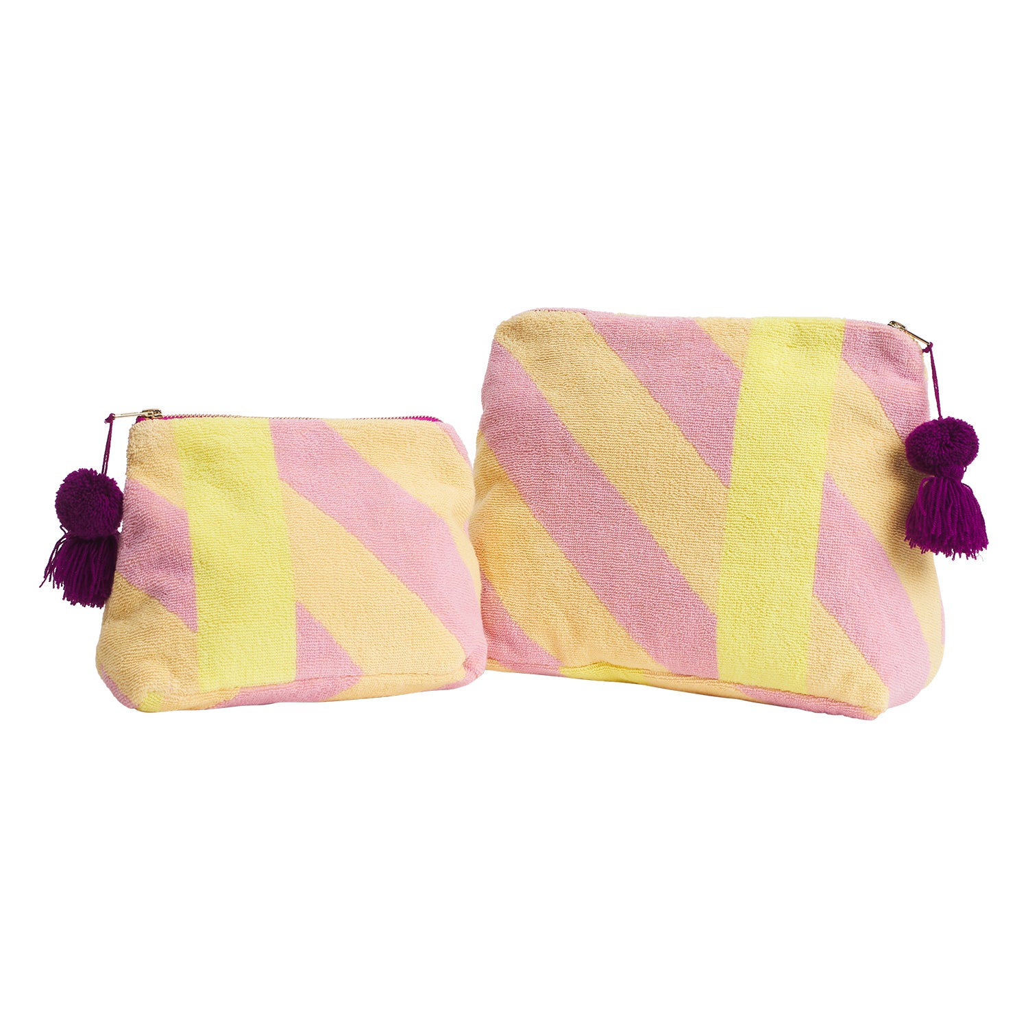 Jarita Terry Pouch in Mauve - Soft Cotton Makeup Bag for Travel, Gym & Daily Essentials | Water-Resistant Cosmetic Organizer for Women & Men