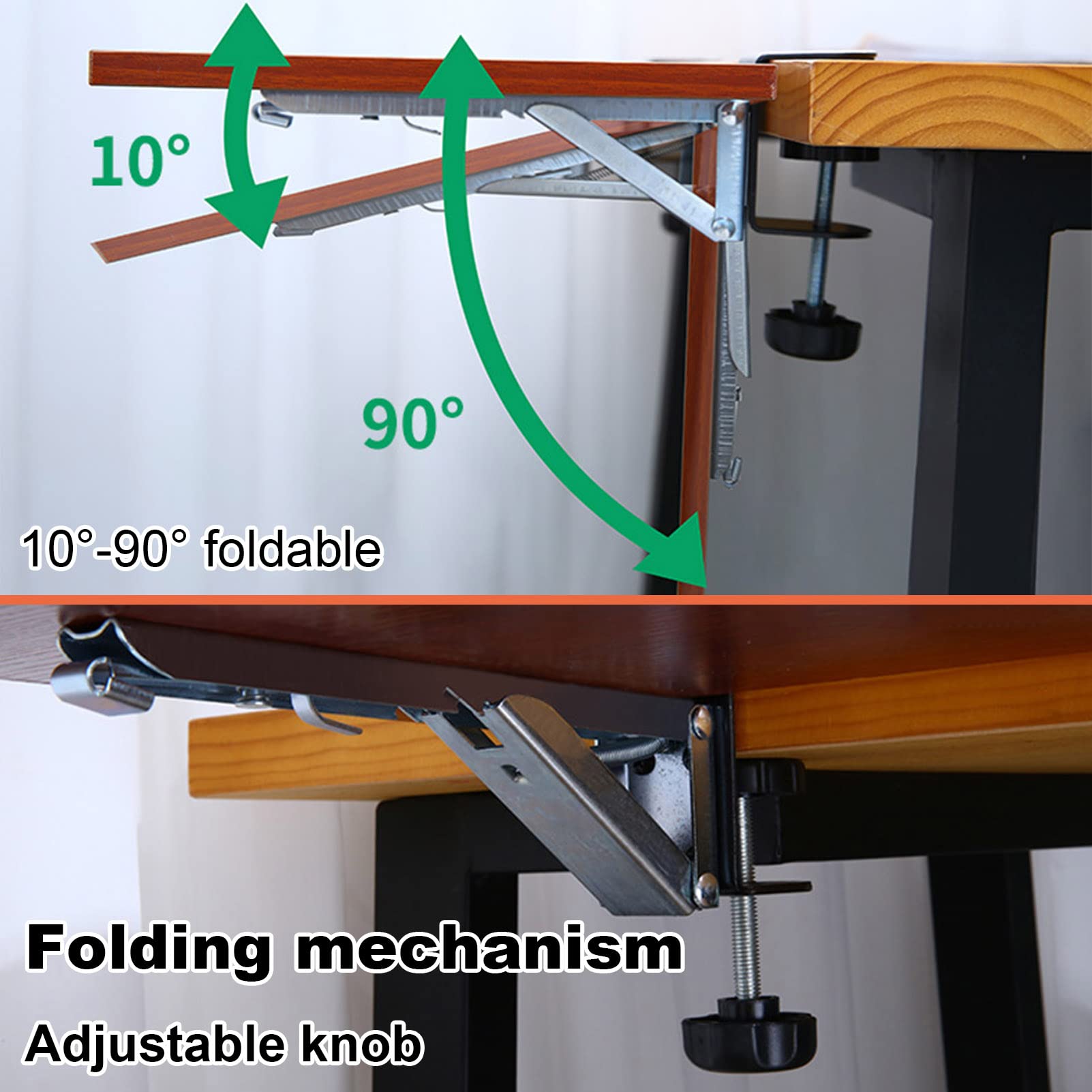 Ergonomic Wall-Mounted Foldable Keyboard Tray - 90° Adjustable Under Desk Keyboard Drawer with Clamp (24x65cm) for Home Office & Workspace - Perfect for Small Spaces & Standing Desks