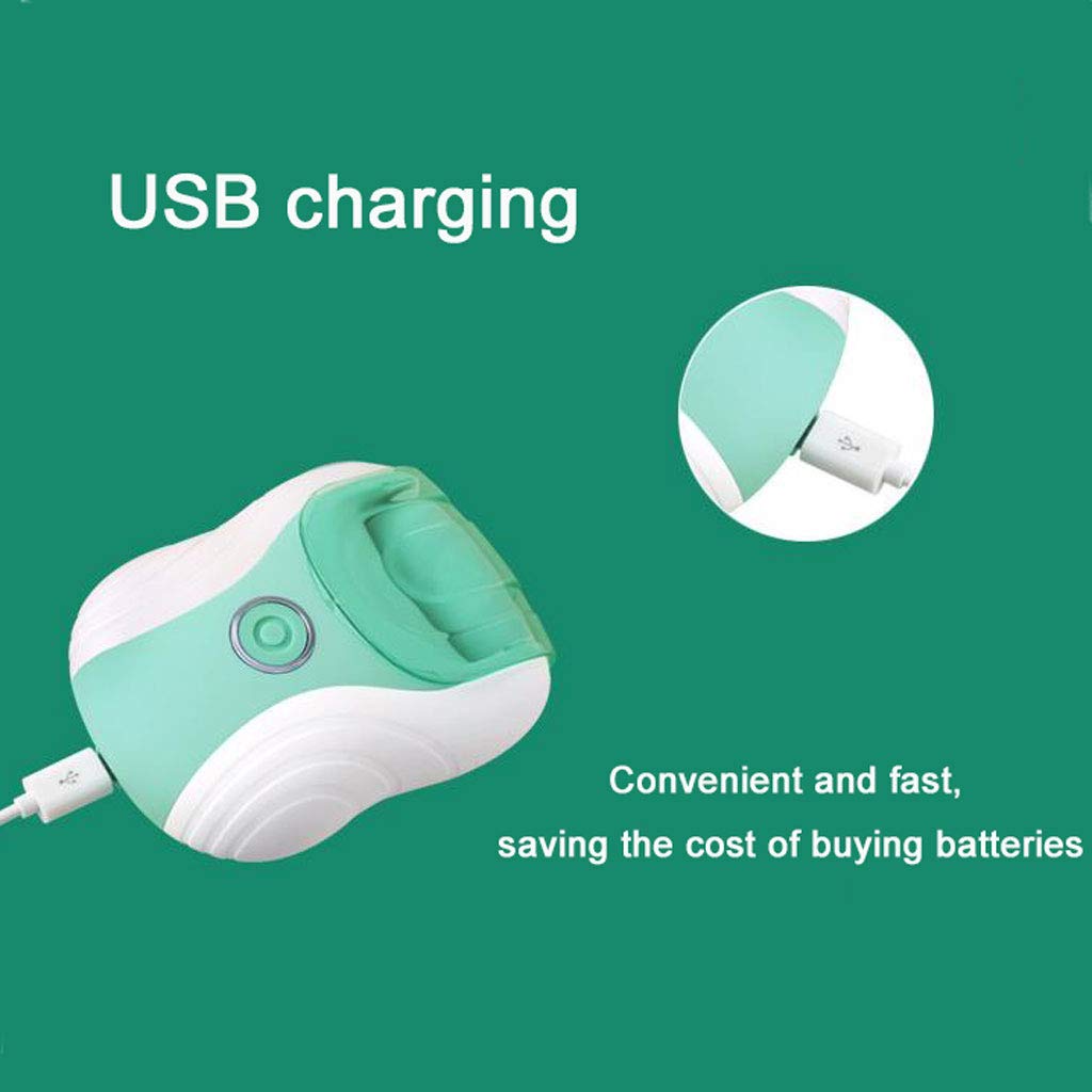 Rechargeable Electric Foot File & Callus Remover - Professional Pedicure Tool for Dry, Hard Skin & Corn Removal - Green - Perfect for At-Home Foot Care & Spa Treatments