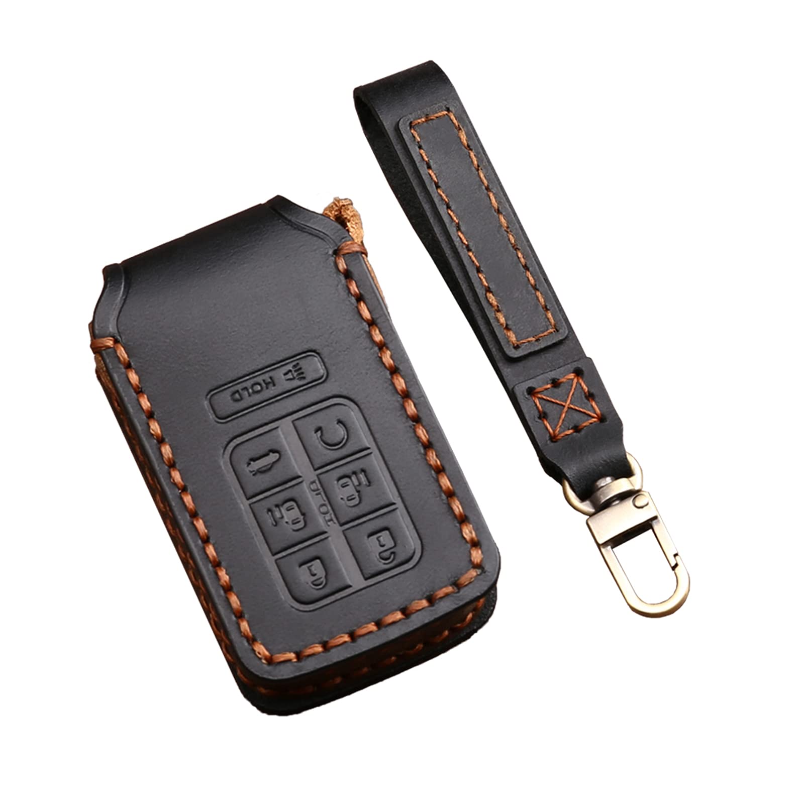 Premium Leather Key Fob Cover Case for Honda Odyssey 2018-2024 - 7 Button Handmade Keychain Protector | Durable Car Accessories for Everyday Use & Gift Giving