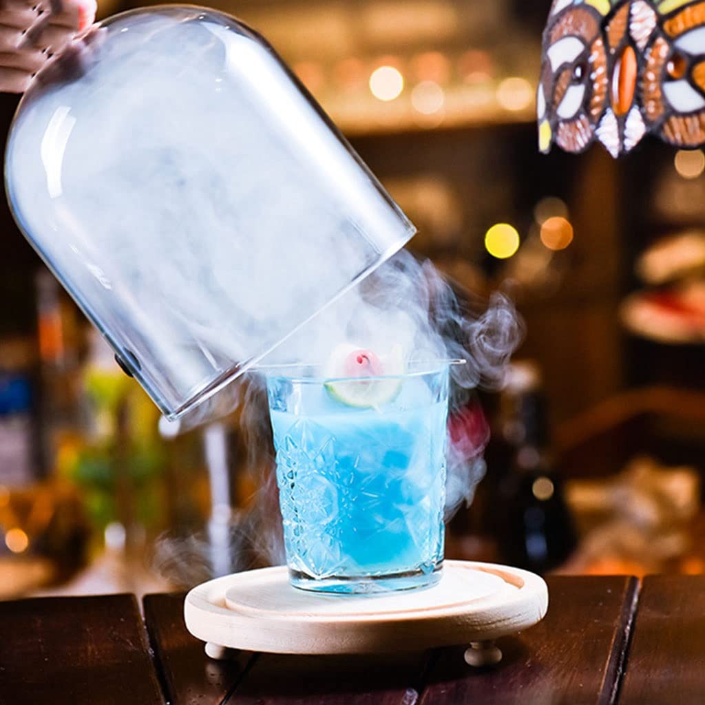 Premium Smoking Infusion Cloche Dome Cover for Plates, Bowls & Glasses - Smoke Infuser Cloche Lid for Cocktails, Desserts & Food Presentation - Perfect for Bartending, Fine Dining & Home Entertaining