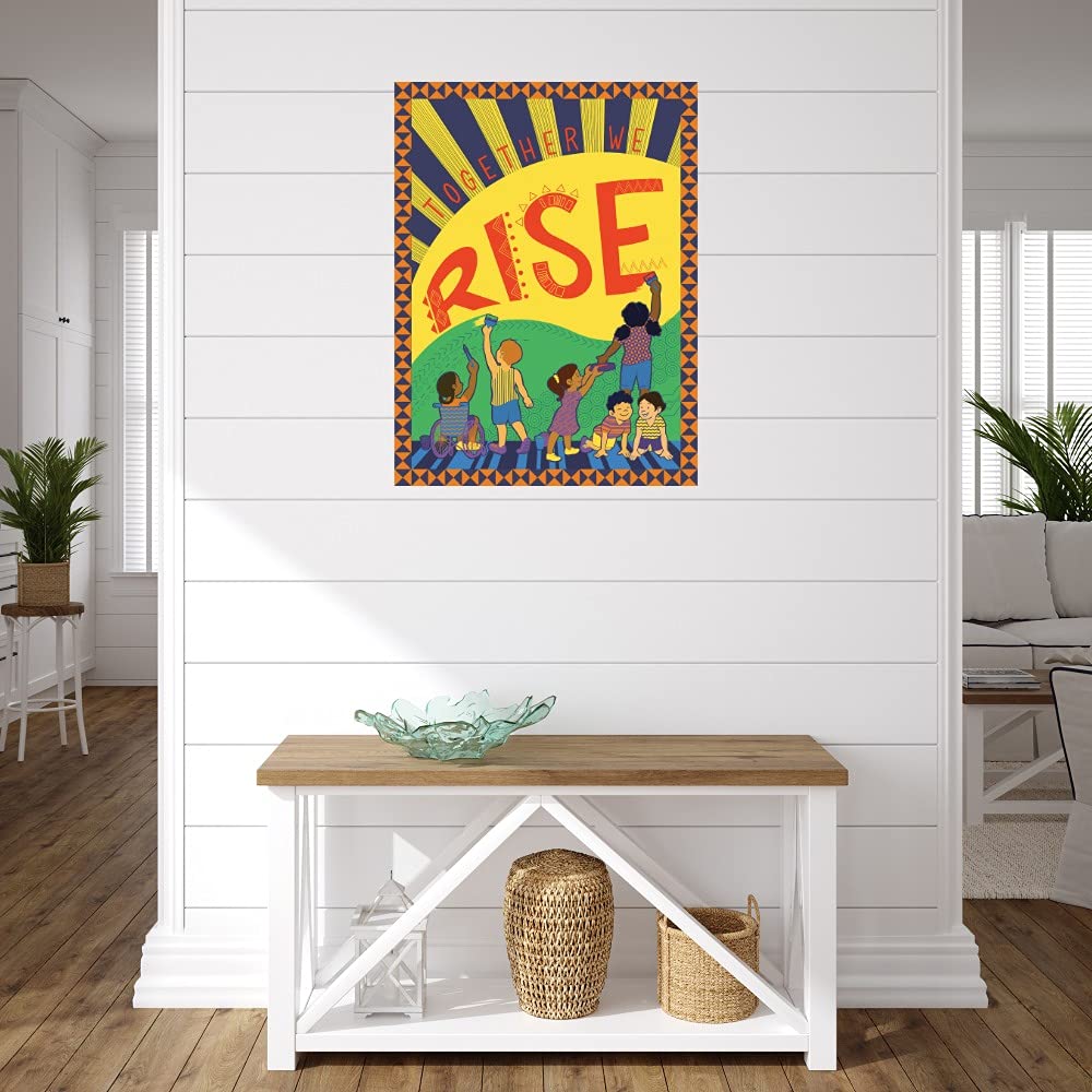 Together We Rise Canvas Wall Art - 24x32 Inch Ready to Hang Fine Art Print by Kris Duran - Modern Home Decor for Living Room, Bedroom, Office & More - Perfect for Inspirational Spaces & Gift Giving