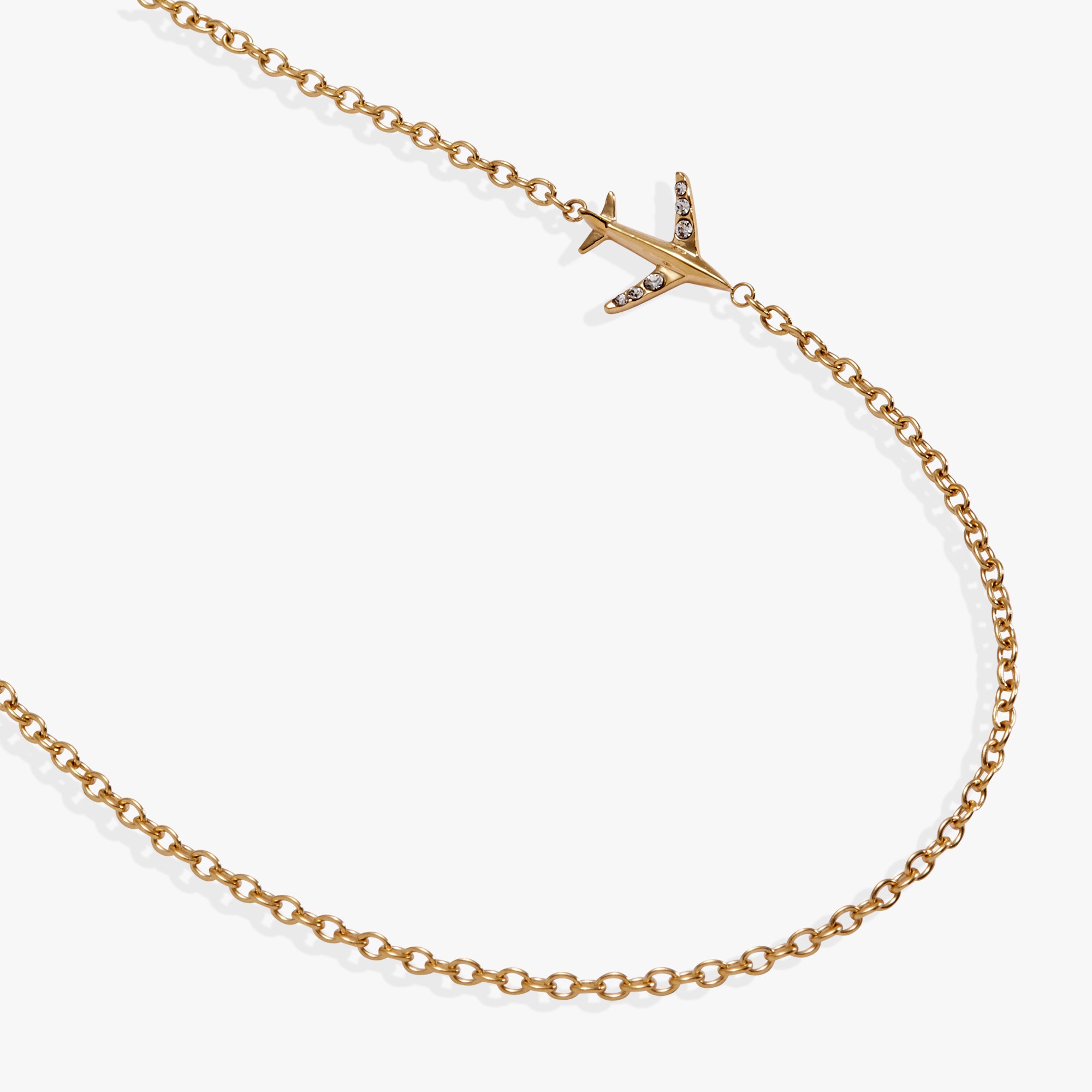 Stylish Airplane Inline Necklace - Dainty Silver Pendant Jewelry for Women - Perfect for Travel Lovers & Aviation Enthusiasts - Great Gift for Flight Attendants, Pilots and Frequent Flyers