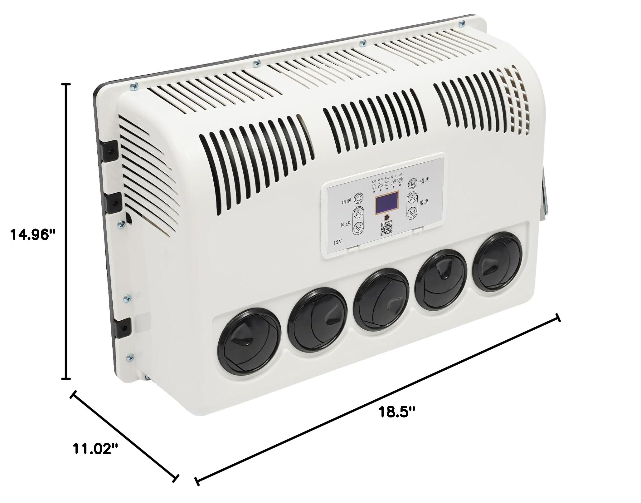 12V 11000 BTU Truck Cab Split Air Conditioner - Fast Cooling RV AC Unit with Digital Display for Semi Trucks, Buses & Caravans | Perfect for Long-Haul Drivers & Road Trips