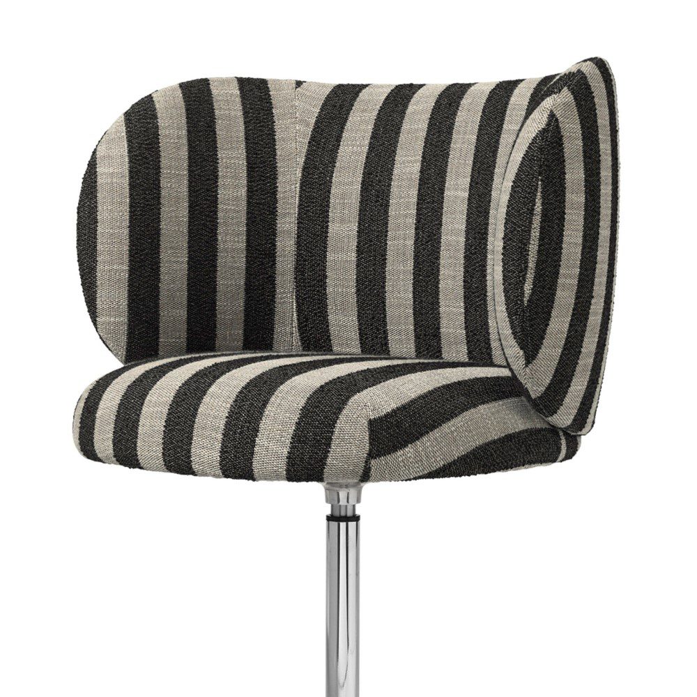 FERM LIVING Rico Swivel Dining Chair - Modern Louisiana Design in Sand/Black - Perfect for Kitchen, Dining Room & Home Office