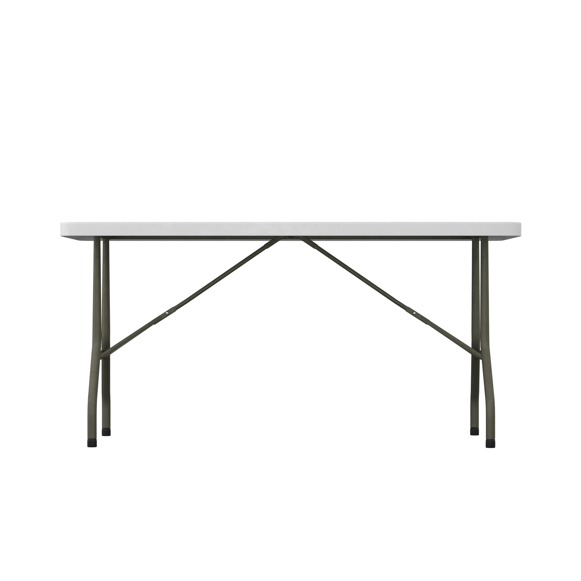 5 ft White Plastic Folding Table - Heavy Duty Portable Rectangle Table 30