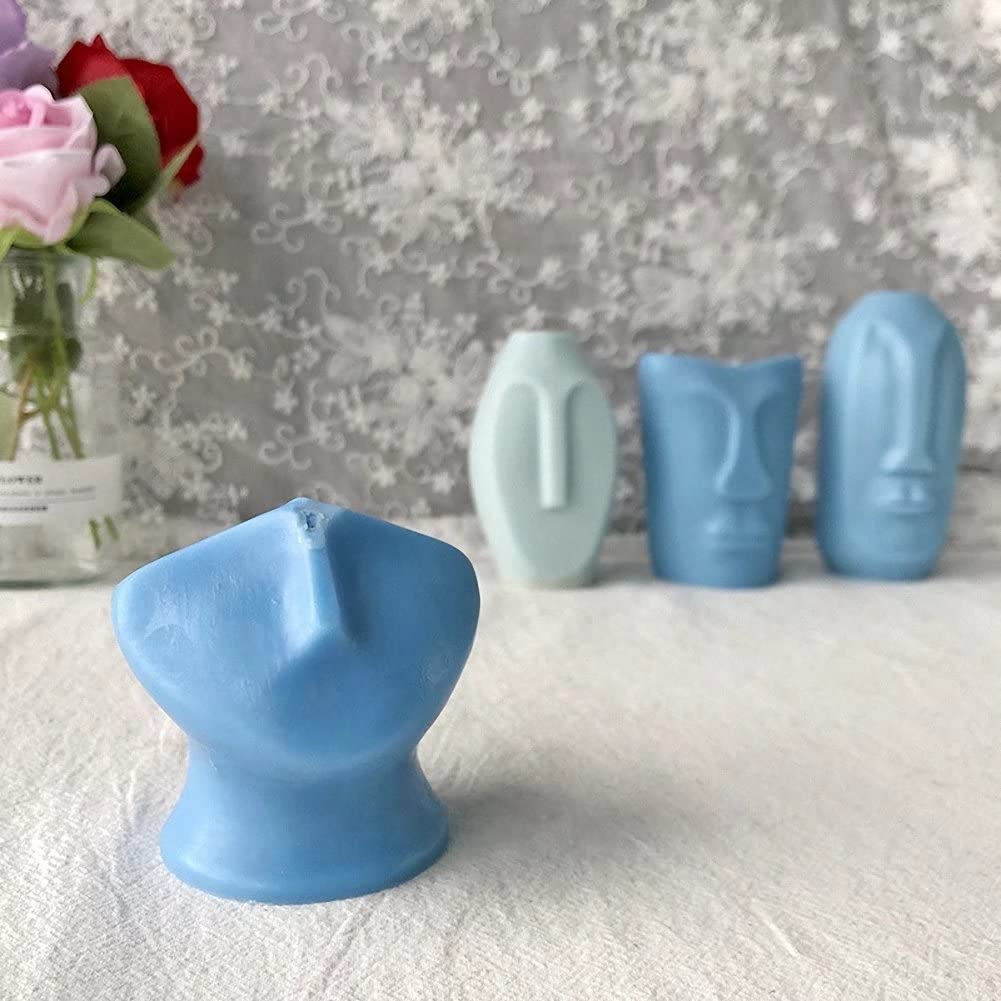 3D Abstract Human Face Candle Molds - Silicone Resin Casting Mold for DIY Art, Soap Making & Sculpture | Perfect for Aromatherapy Candles, Plaster Art & Resin Crafts | Home Decor & Gift Making