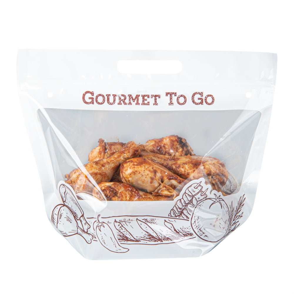 Premium White Plastic Rotisserie Chicken & Hot Food Bags - 12.75