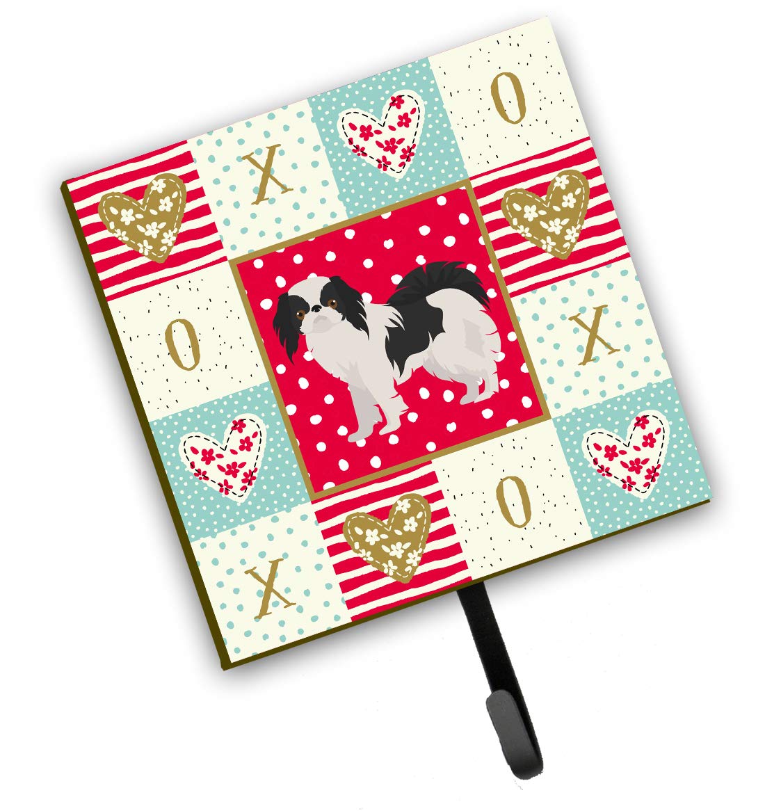 Japanese Chin #2 Love Leash & Key Holder Hooks - Colorful Wall Decor for Pet Lovers - Perfect for Home Entryway, Kitchen, or Office Organization