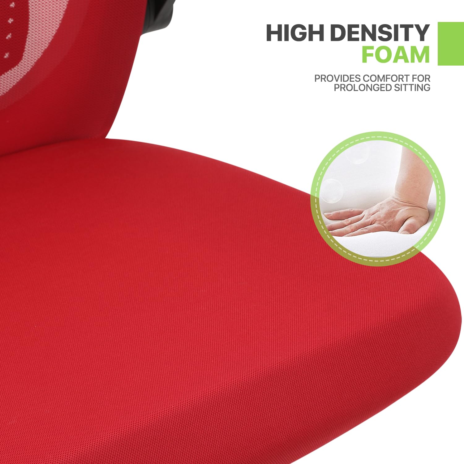 Magshion Mesh Office Chair with Lumbar Support - Mid Back Guest Chair for Conference & Reception (Red)