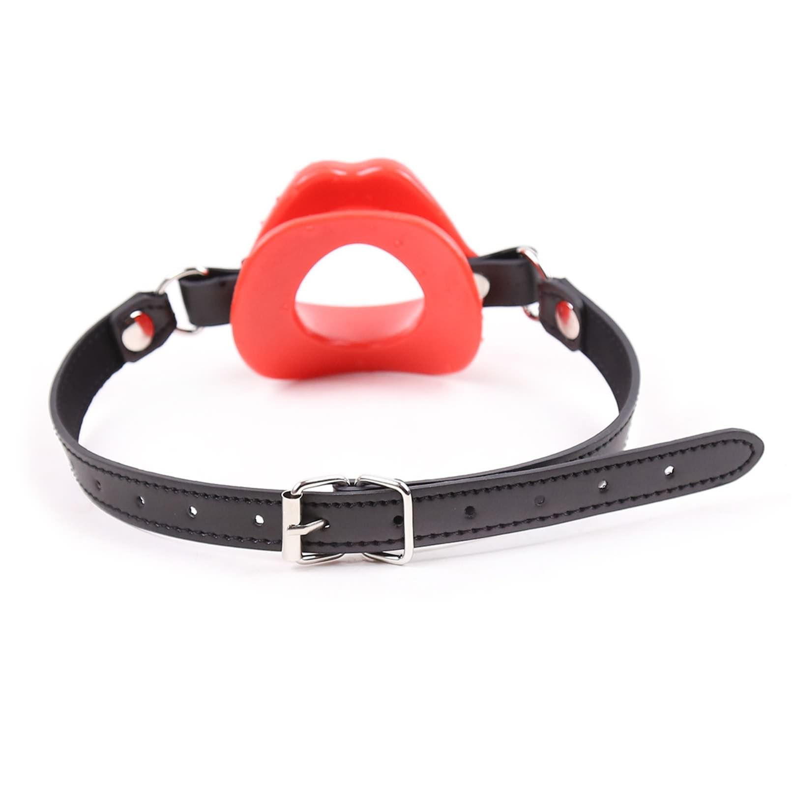 BDSM Open Mouth Ball Gag for Adults - Ring Gag for Mouth Play & Bondage Sex Accessories - Breathable Muzzle Gag for Couples & Women - Perfect for Role Play, BDSM Scenes & Spicing Up Your Sex Life (Red)