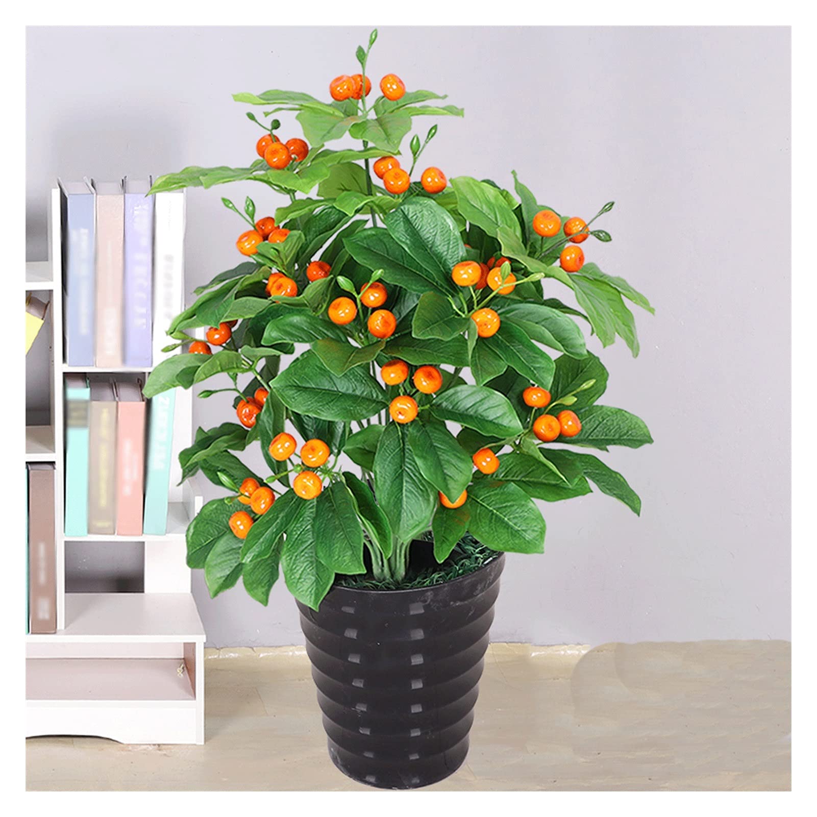 Liushop 27 Inch Artificial Bonsai Tree - Realistic Fake Kumquat/Camellia Potted Plant for Home & Office Decor | Perfect Indoor/Outdoor Fake Plants for Living Room, Patio, Garden Decoration (Artificial Kumquat)