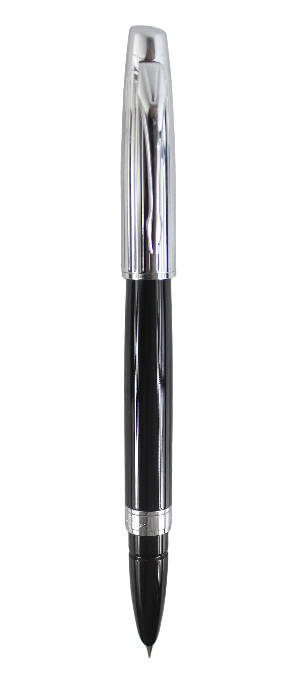 Premium Black & Silver Fine Point Fountain Pen - Classic Design with Gift Box - Perfect for Writing, Calligraphy, and Elegant Gifting