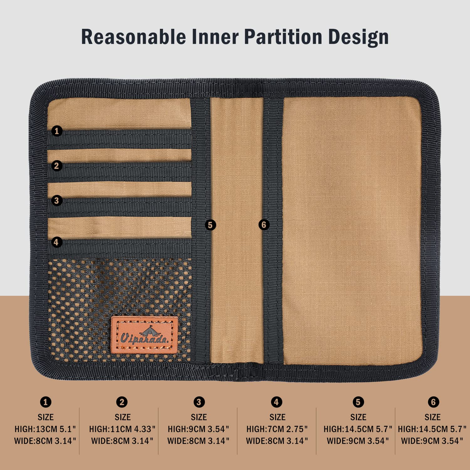 VIPERADE VE11 Pocket Journal Pouch - EDC Wallet & Small Notebook Cover for Field Notes | Nylon Utility Organizer with DIY Patch Area | Perfect for Outdoor Adventures, Travel & Everyday Carry (EDC)