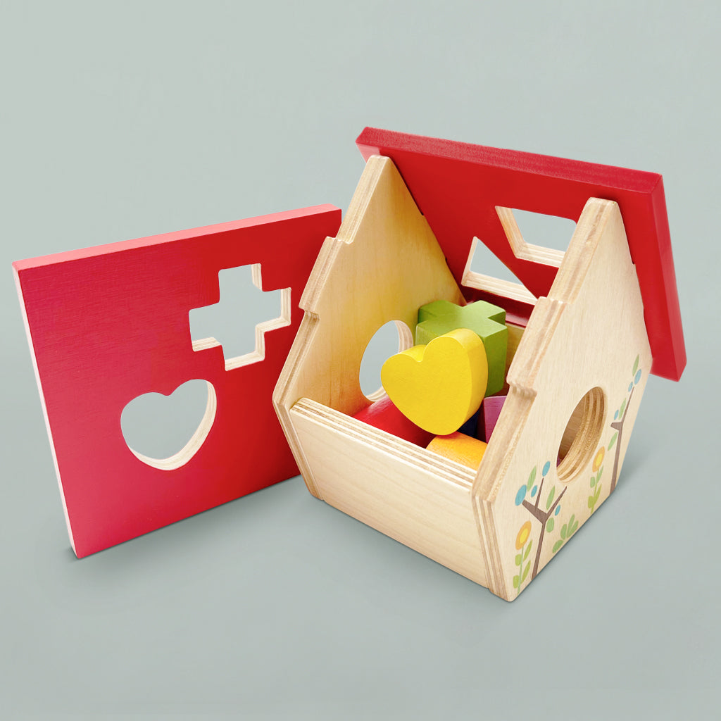 My Little Bird House Wooden Shape Sorter Toy - Educational Montessori Learning Activity for Toddlers & Kids - Perfect for Preschool Classroom, Daycare, and Home Playtime