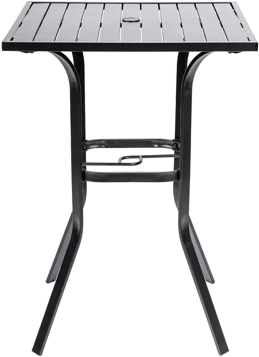 Omelaza 36 Inch Patio Bar Table - Outdoor Square Bistro Height Dining Table with 1.57