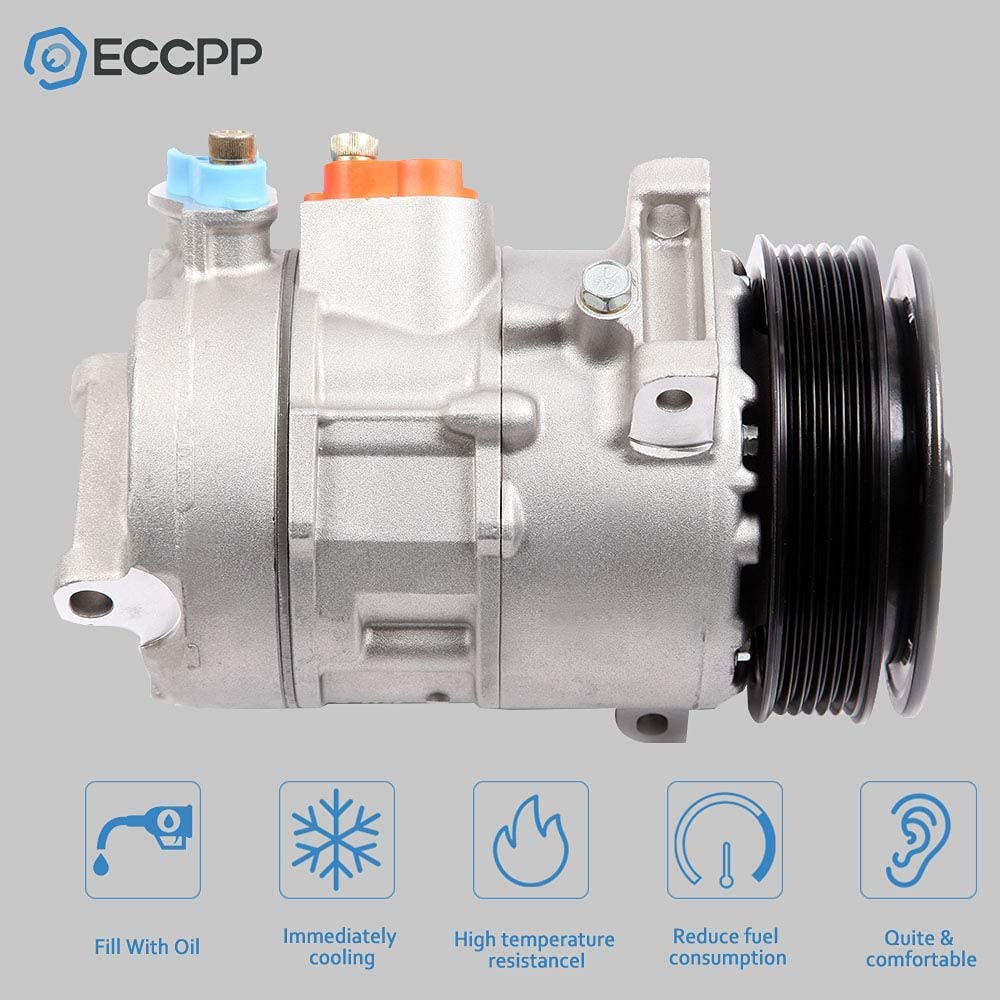 ECCPP Air Conditioning Compressor for 2008-2014 Dodge Avenger 2.4L & 2009-2014 Dodge Journey 2.4L - Replacement AC Compressor for Smooth Cooling Performance in Hot Weather