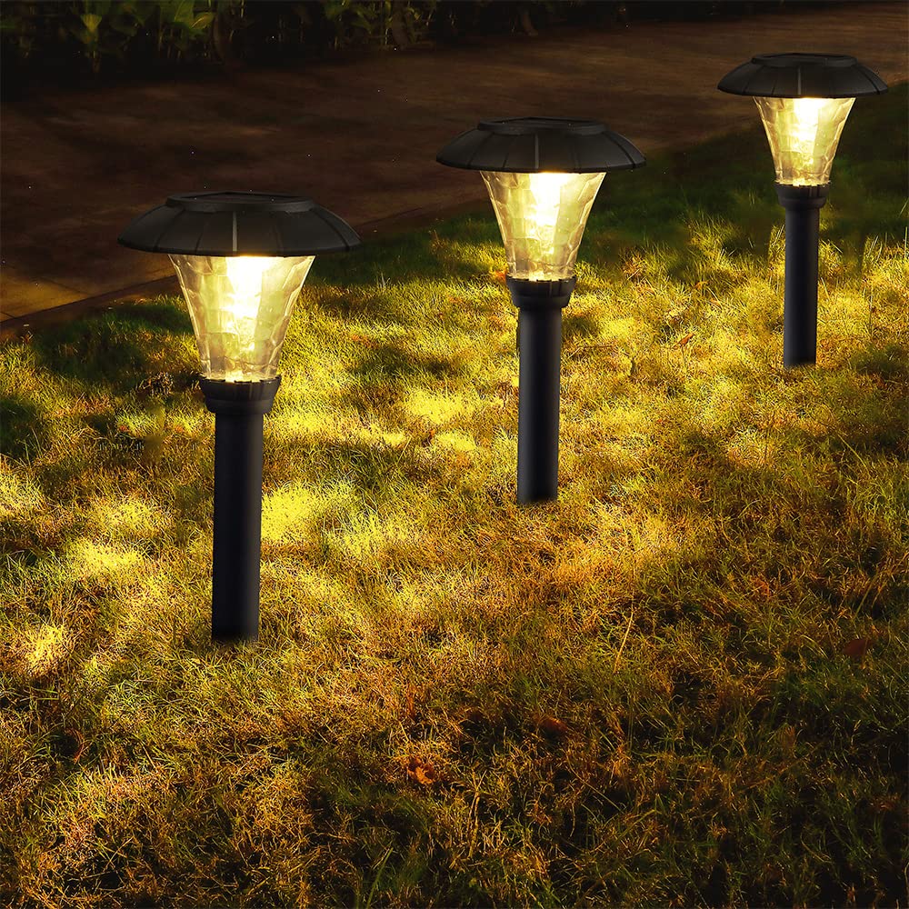 6 Pack 8 Lumens Solar Pathway Lights - Waterproof Outdoor Solar Landscape Lighting for Path, Walkway, Yard, Garden & Lawn | Perfect for Driveway Edging, Patio Decor & Backyard Illumination