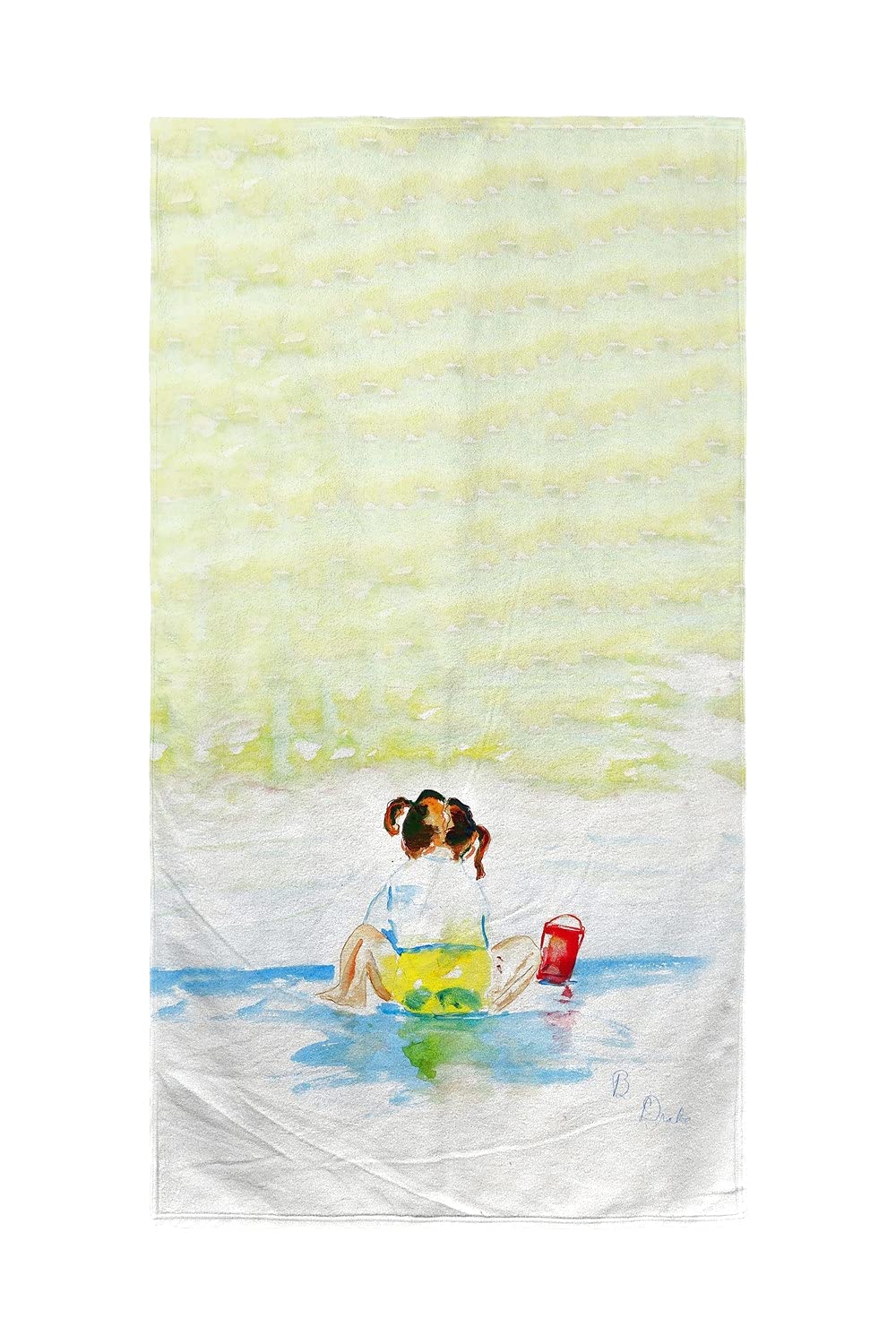Betsy Drake Pigtails Beach Towel - Soft, Absorbent, Quick-Dry Sand-Free Towel for Pool, Beach, Yoga & Outdoor Activities