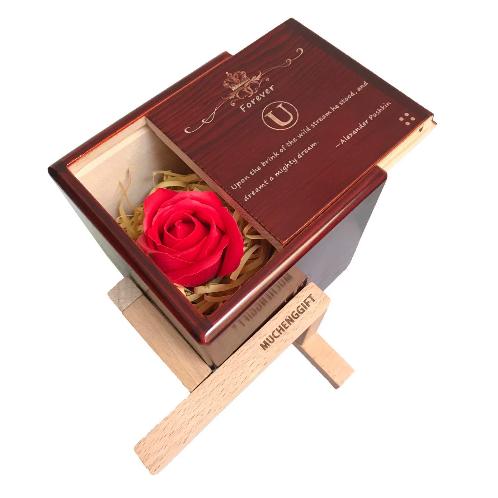 Wooden Cryptex Puzzle Box - Brain Teaser Game for Kids & Adults - Secret Jewelry Gift Box for Girls & Women - Perfect for Birthday, Christmas & Special Occasions
