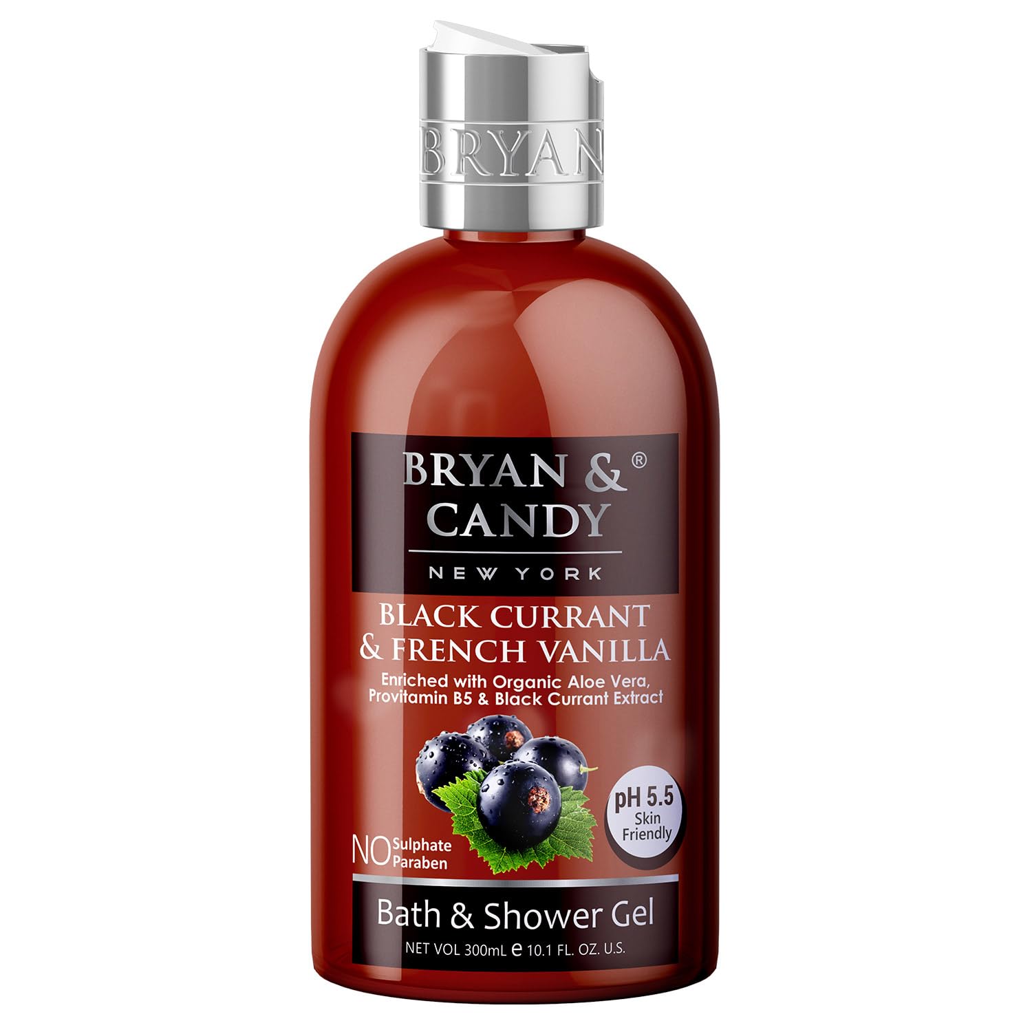 Bryan & Candy Aloe Vera Shower Gel - Gentle Moisturizing Body Wash for Soft, Supple Skin | Black Currant Scented (300ml) | Perfect for Daily Hydration & Relaxing Bath Time