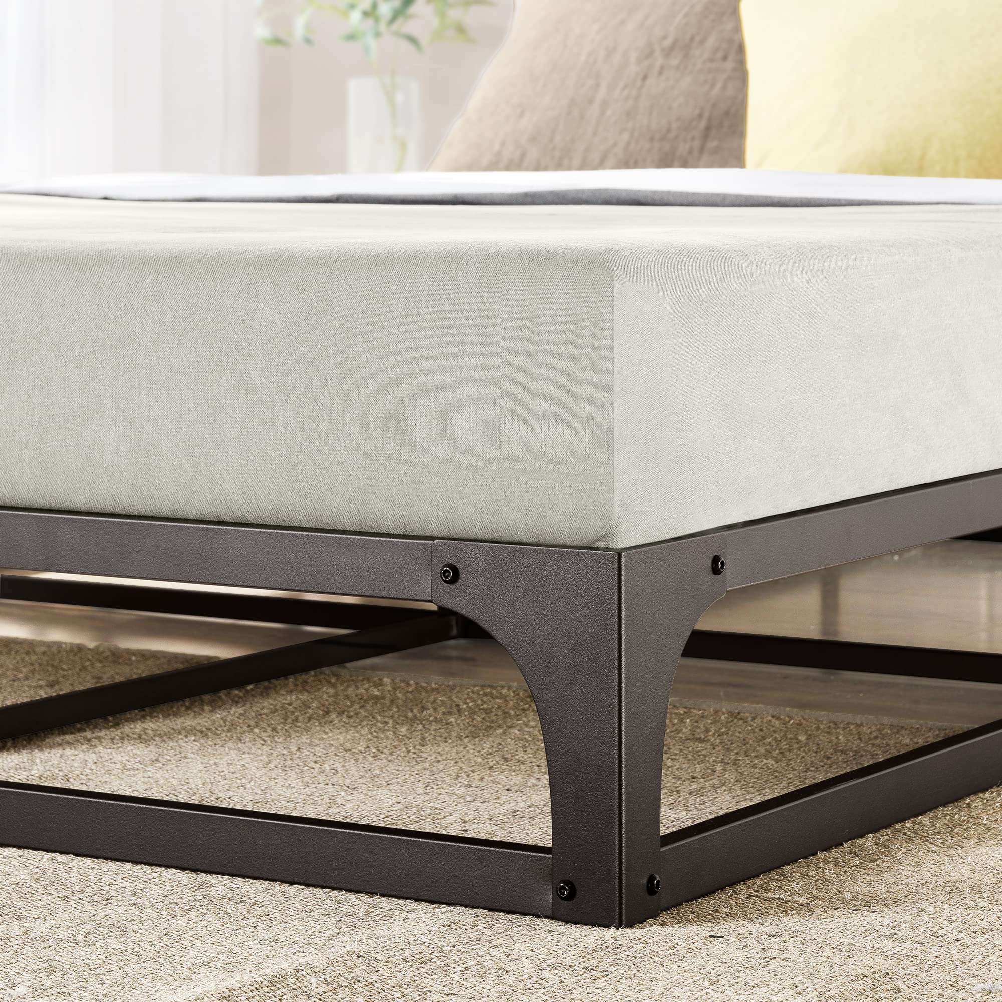 9 Inch Heavy Duty Metal Platform Bed Frame with Steel Slat Support - Full Size Black Bed Frame for Adults, No Box Spring Needed | Perfect for Modern Bedrooms & Guest Rooms