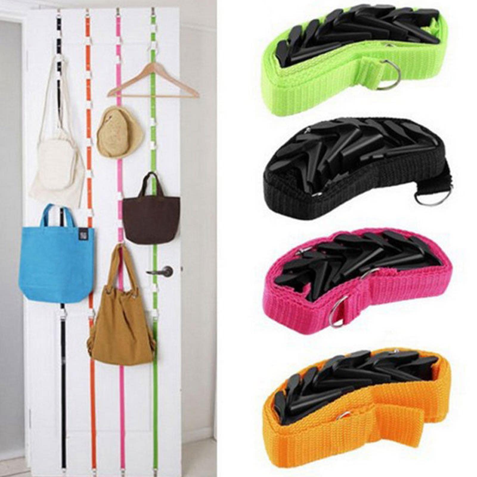 Adjustable Over The Door Hanger Organizer for Hats, Bags, Coats & Clothes - Space Saving Storage Rack for Kitchen Cabinet, Cupboard & Closet Organization (Perfect for Small Spaces & Home Decor)