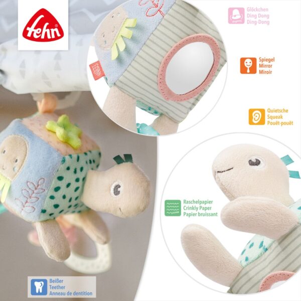 Fehn Sensory Activity Turtle Toy for Babies & Toddlers - Interactive Learning Toy with Lights, Sounds & Textures - Perfect for Early Childhood Development & Sensory Play