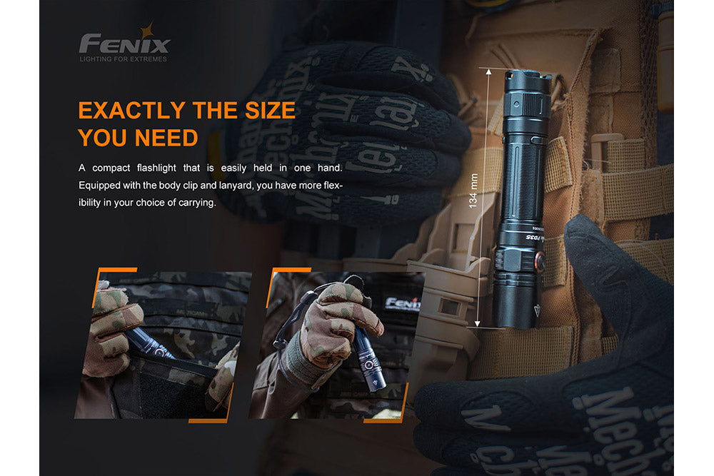 Fenix PD35 V3.0 Tactical Flashlight - 1700 Lumens High Power LED, Rechargeable EDC Torch for Camping, Hiking & Emergency Use