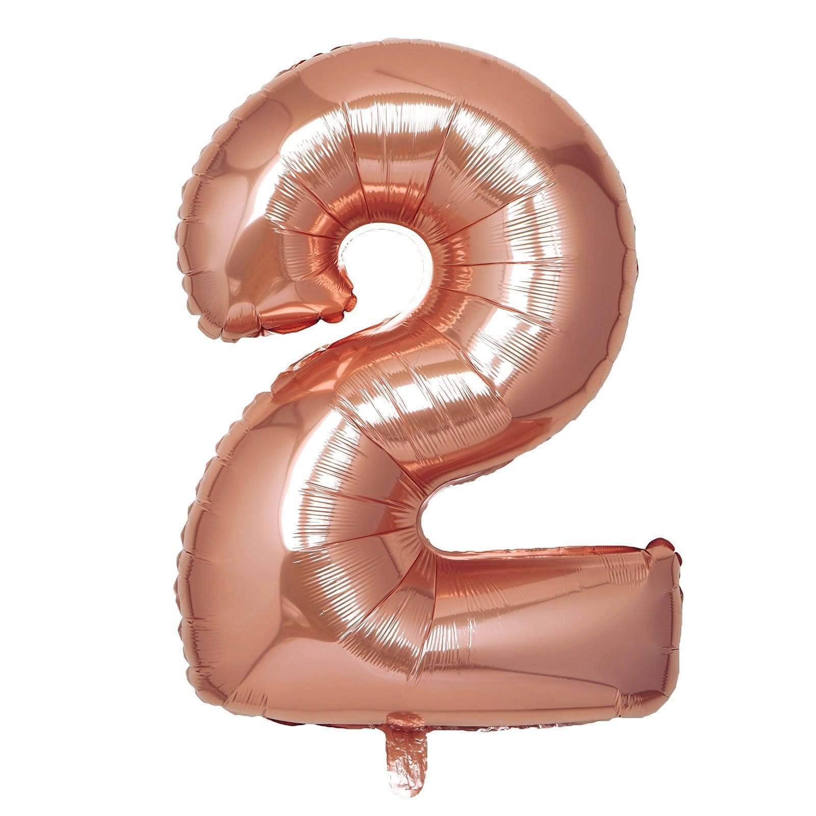 40 Pack Rose Gold Mylar Foil Number Balloons for Birthday Parties, Anniversaries, Graduations & Special Events Decorations