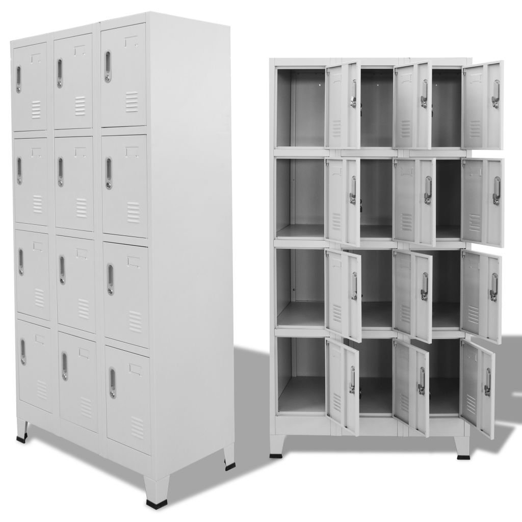 12-Compartment Metal Storage Cabinet - Tall Office Locker for Files, Supplies & Equipment | Perfect for Home Office, Garage & Classroom Organization