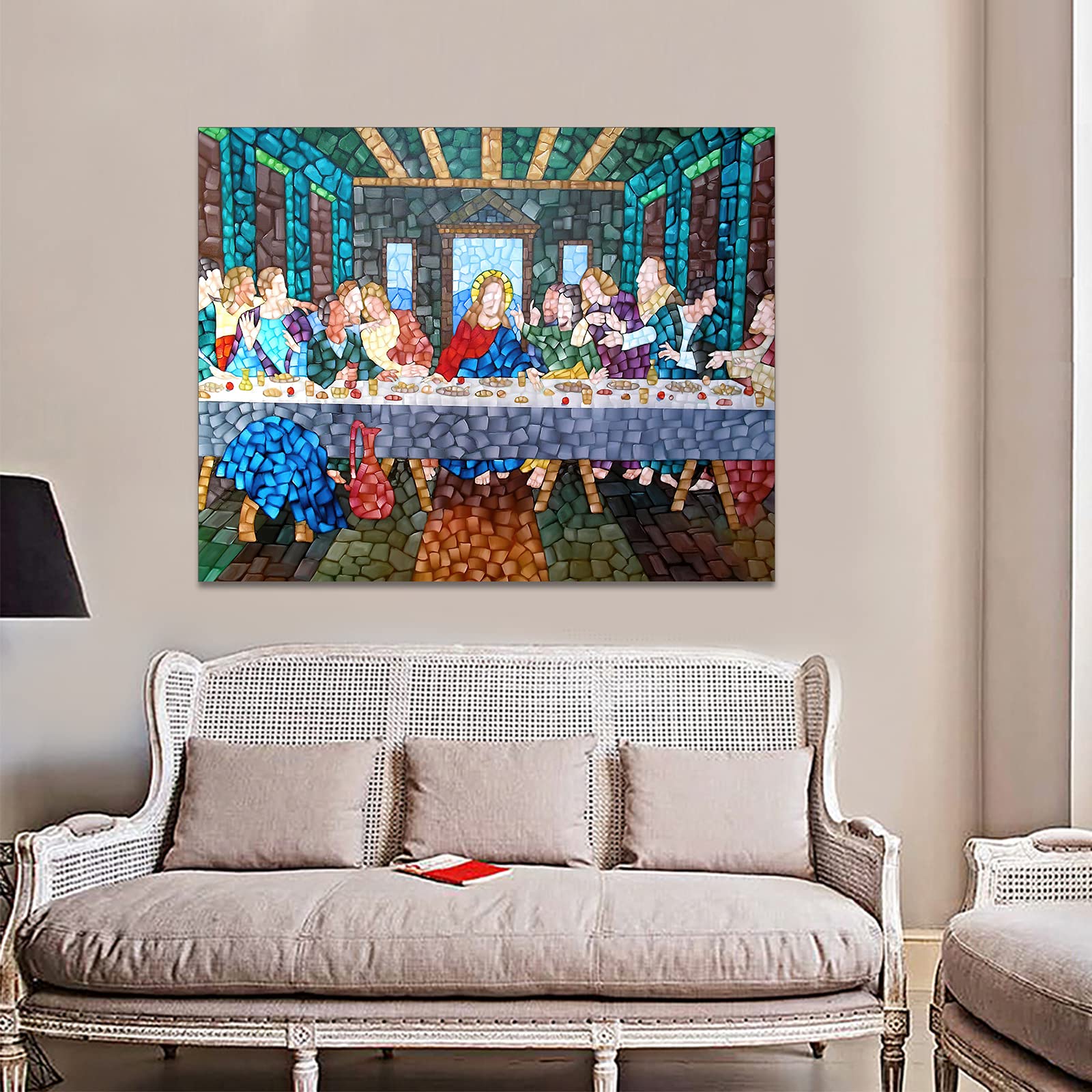 TIMUBA The Last Supper Canvas Wall Art - 28x40 Inches Christian Jesus Painting for Dining Room Decor, Home & Church Wall Decorations | Perfect for Religious Gifts, Living Room & Office