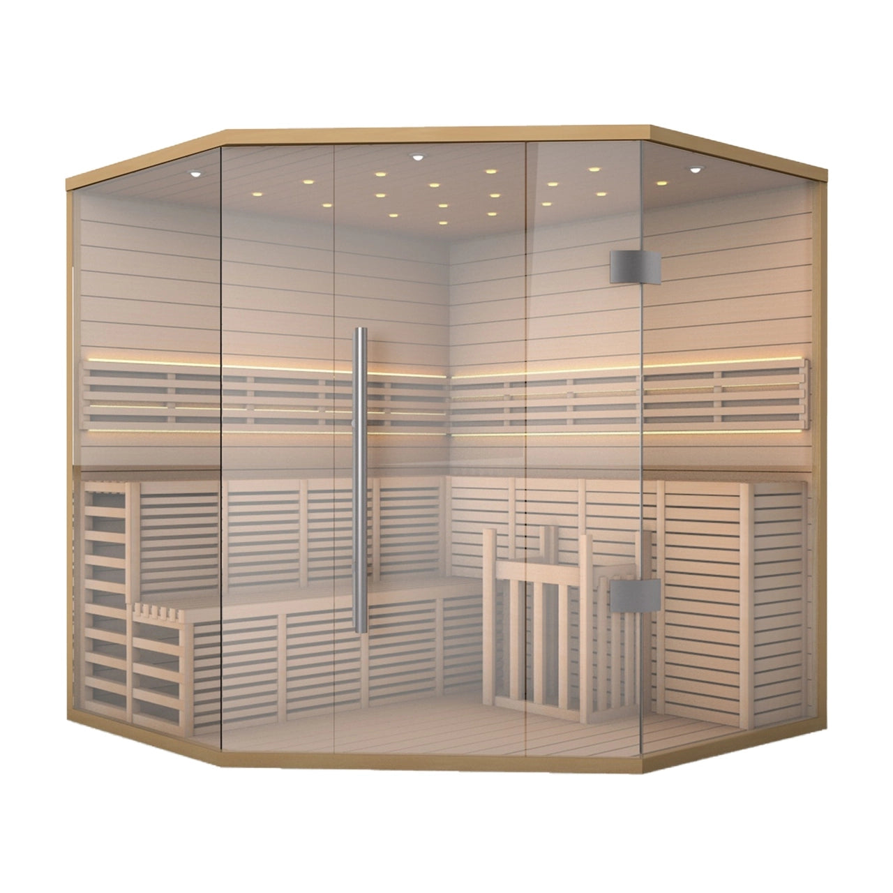 Premium Aleko Canadian Hemlock Indoor Wet & Dry Sauna with LED Lights - 6kW ETL Certified Heater for 5-6 People | Perfect for Home Relaxation, Detox & Muscle Recovery
