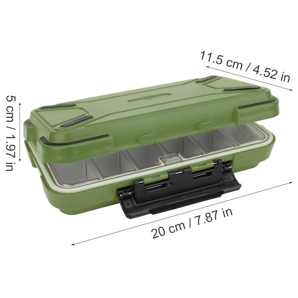Waterproof Fishing Tackle Box - Bait & Lure Organizer with Hook Storage - Durable Green Container for Freshwater & Saltwater Fishing Trips