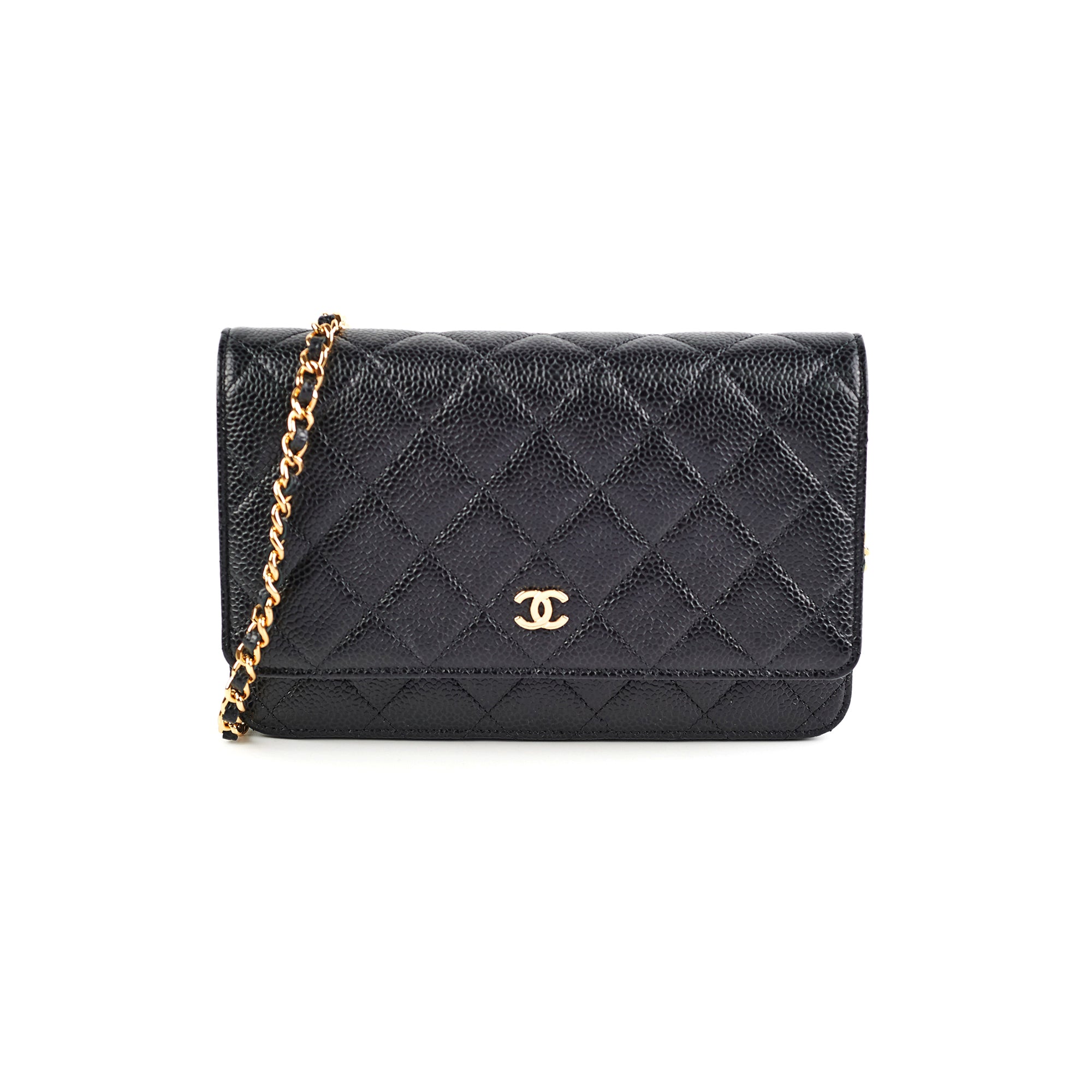 Chanel Caviar Quilted Wallet On Chain Black Crossbody Bag - Elegant & Stylish for Parties, Dates & Evening Events