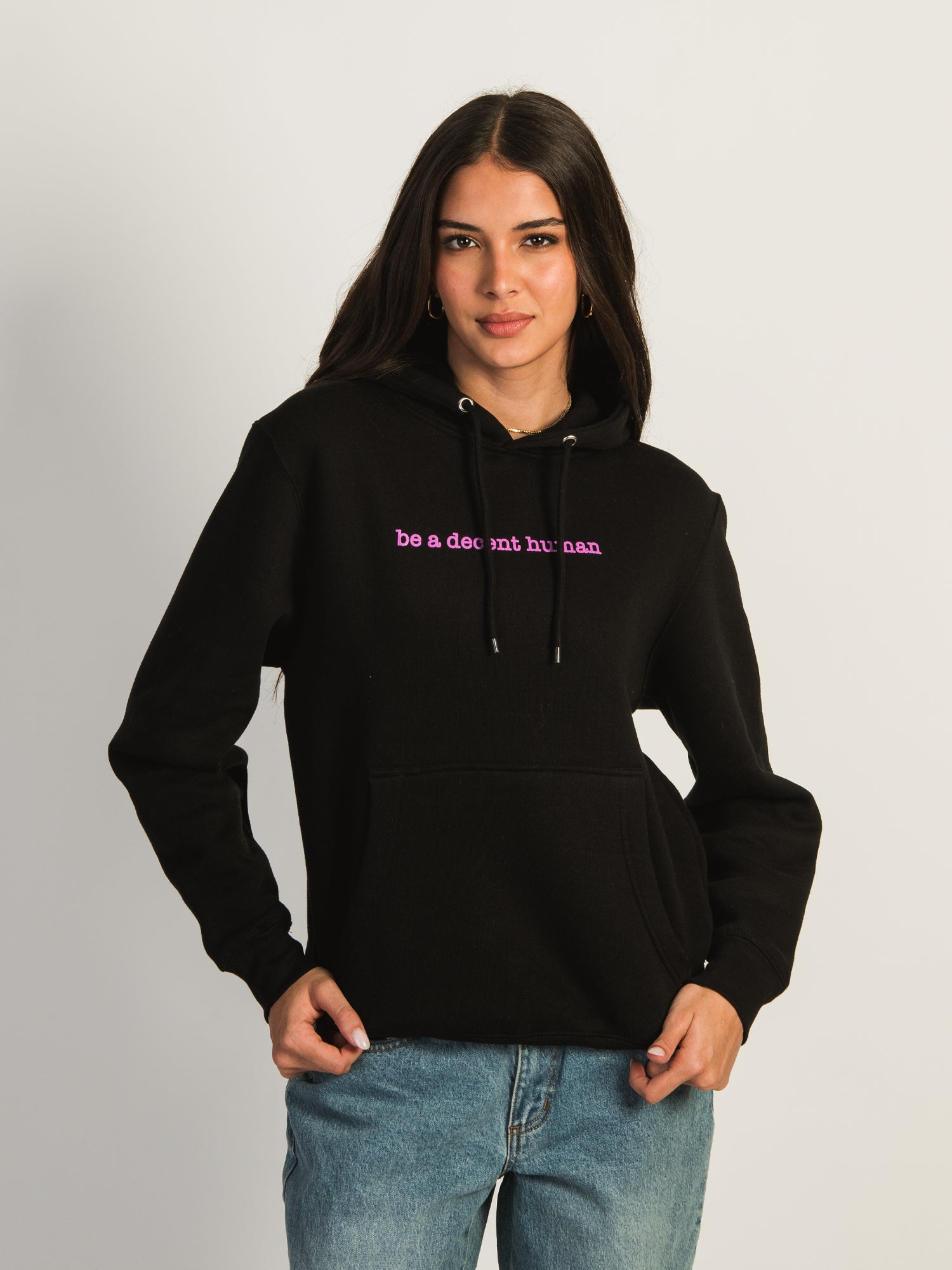 Barstool Sports Be a Decent Human Pullover Hoodie - Men's Casual Sweatshirt for Streetwear & Lounge Wear