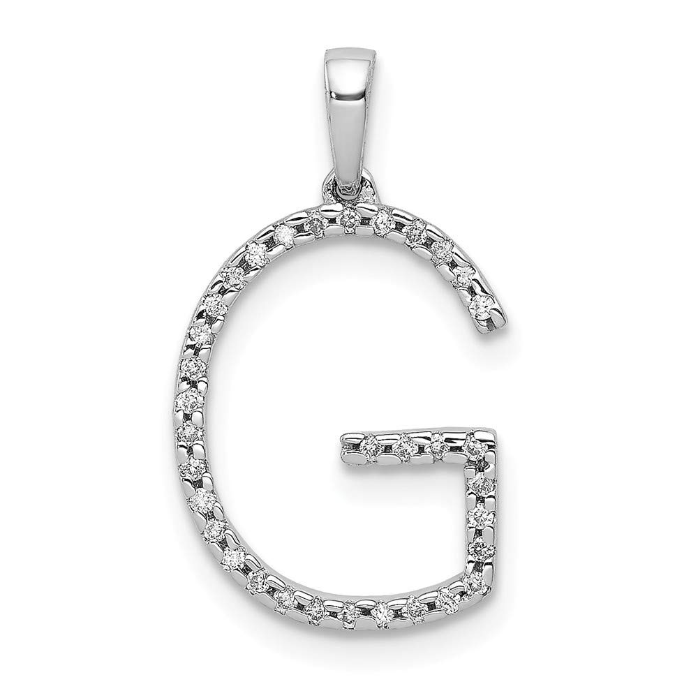 14K White Gold Diamond Letter Name Personalized Monogram Initial Pendant Necklace for Women - Customizable A-Z Initials - Elegant Jewelry Gift for Birthday, Anniversary & Special Occasions