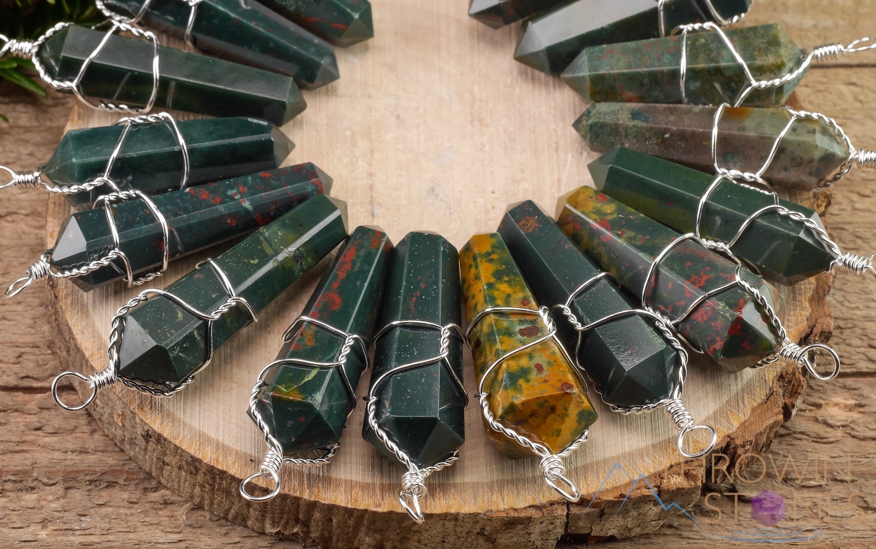HELIOTROPE BLOODSTONE Crystal Point Pendant - Handmade Wire Wrapped Gemstone Necklace for Healing & Protection | Spiritual Jewelry, Chakra Balancing, Meditation & Energy Work Accessory