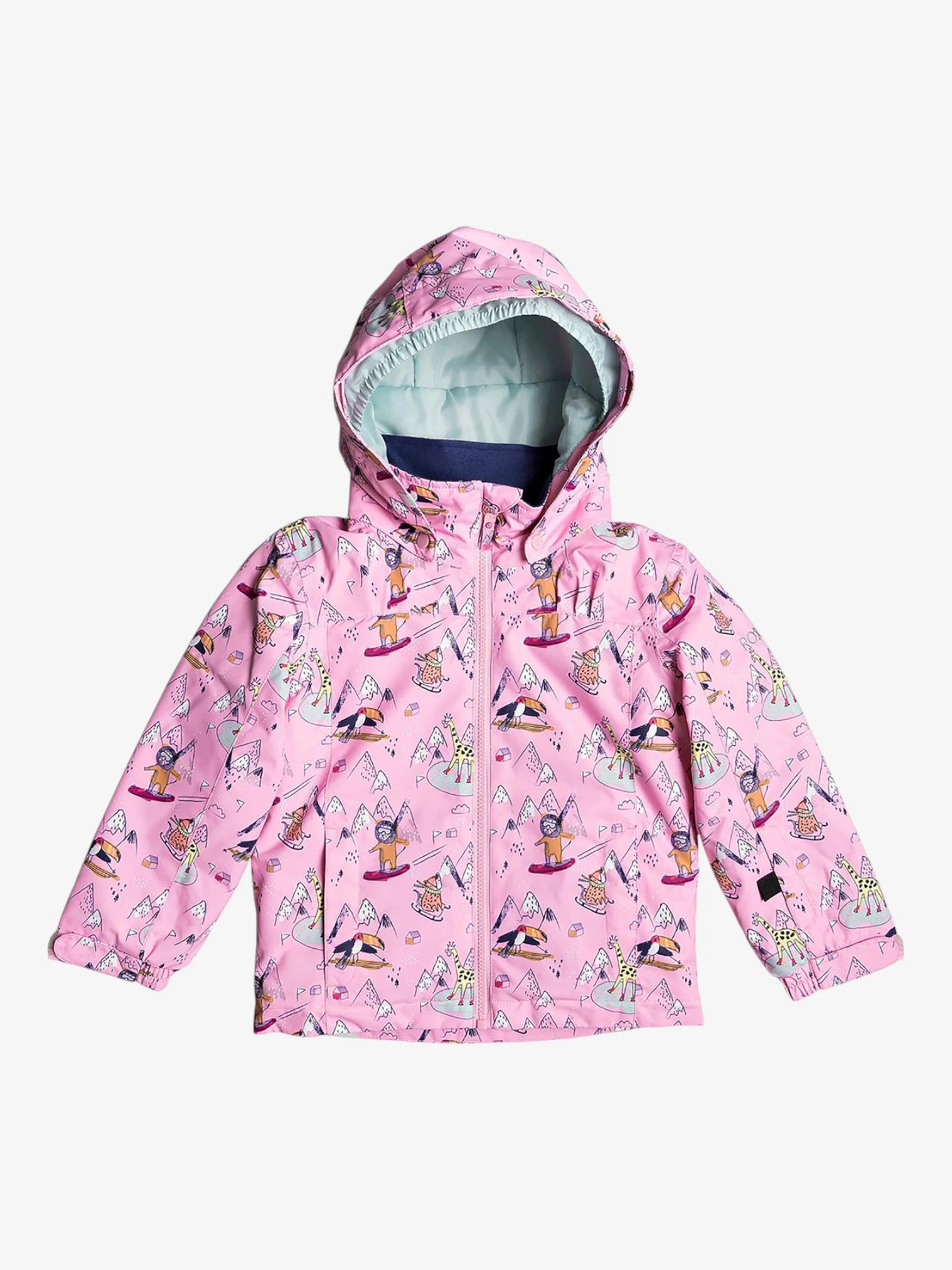 Roxy Snow Mini Jetty Pink Print Women's Winter Jacket - Waterproof & Warm Snowboarding Coat for Skiing & Outdoor Activities