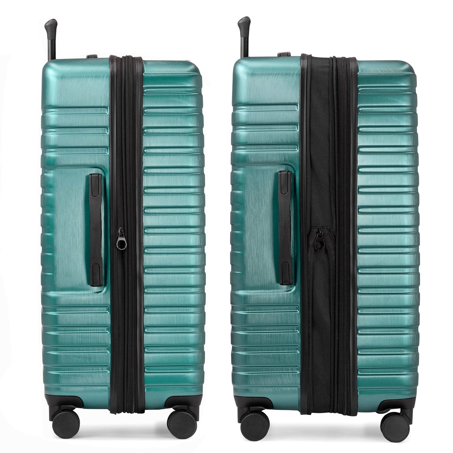 U.S. Traveler Boren 30-Inch Polycarbonate Hardside Spinner Luggage - Teal Checked Suitcase with 8 Wheels & Aluminum Handle | Durable Travel Suitcase for International Flights, Business Trips & Family Vacations