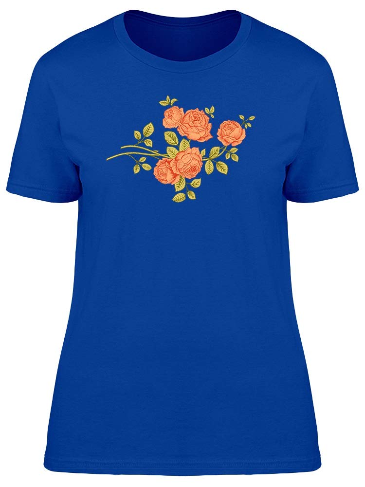 Smartprints Coral Rose Garden T-Shirt for Women - Soft & Stylish Floral Print Tee - Perfect for Casual Outings, Summer Days & Layering