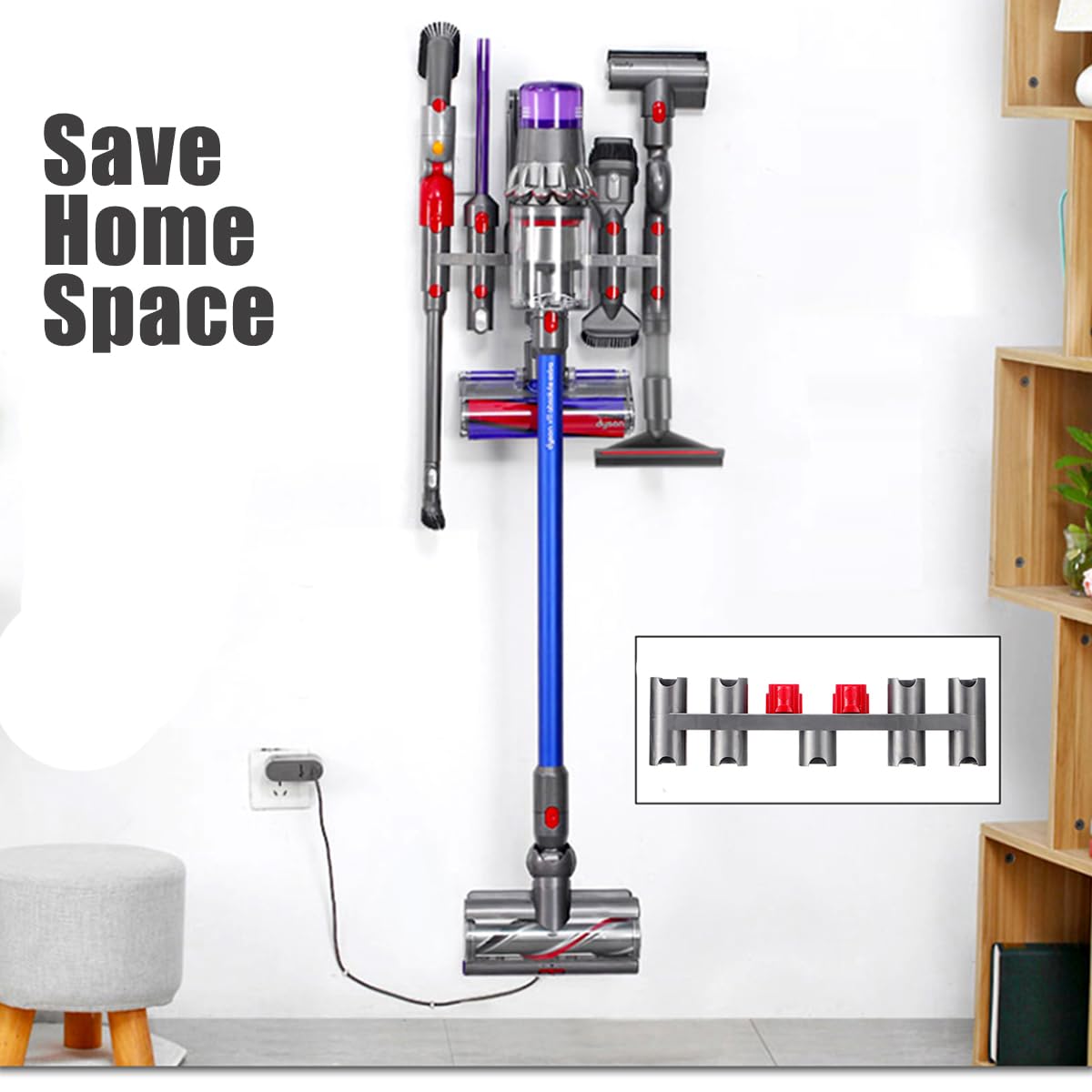Dyson V7 V8 V10 V11 Vacuum Cleaner Wall Mount Accessory Holder - Tool Organizer & Attachment Storage for Docking Station or Wall - Perfect for Home, Garage & Workshop Organization
