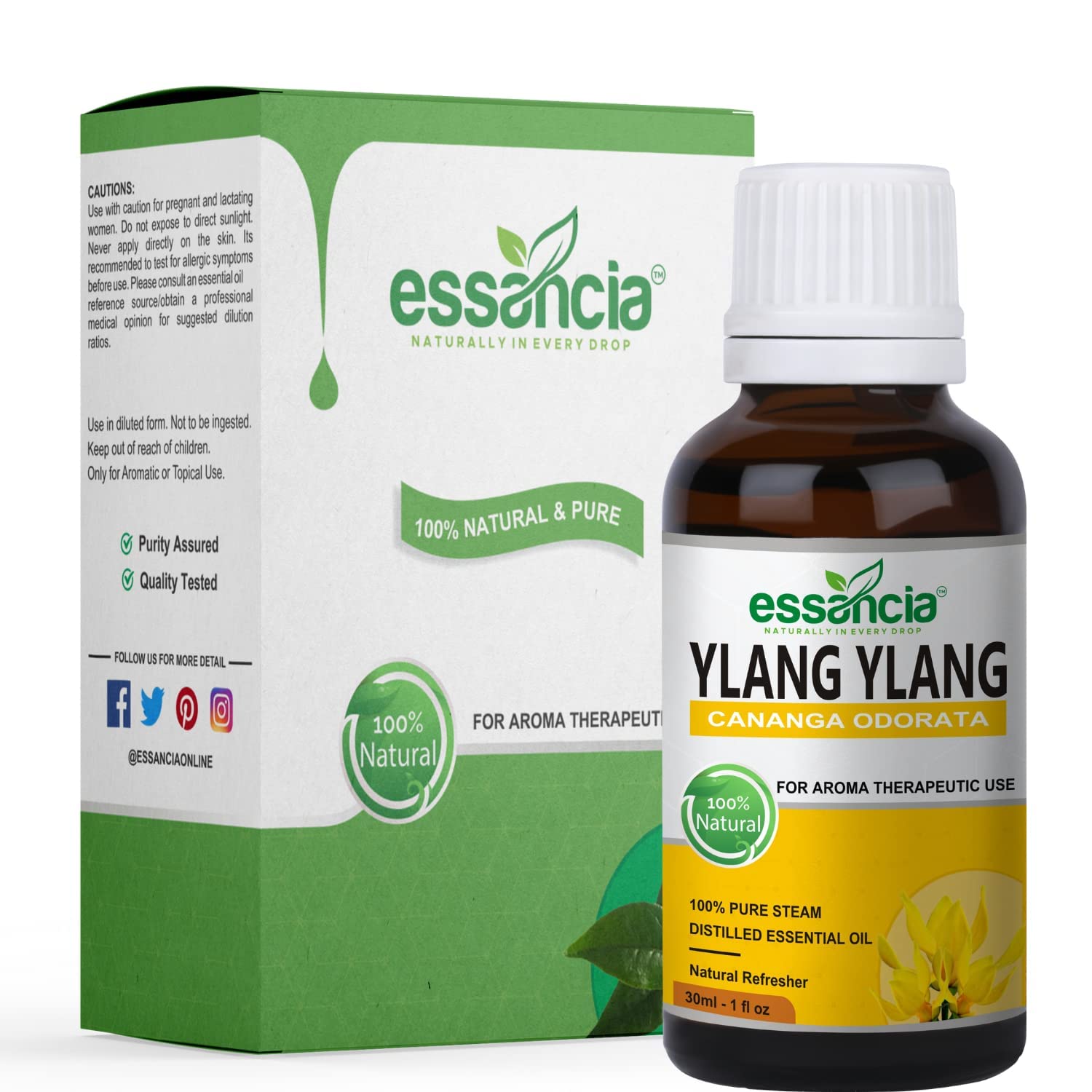 Pure Ylang Ylang Essential Oil - 100% Natural Undiluted Therapeutic Grade for Skin Care, Hair Growth, Aromatherapy & Relaxation | Face, Body, Diffuser Use | Promotes Sleep & Boosts Immunity (30ml) - Perfect for Spa, Massage & Home Wellness