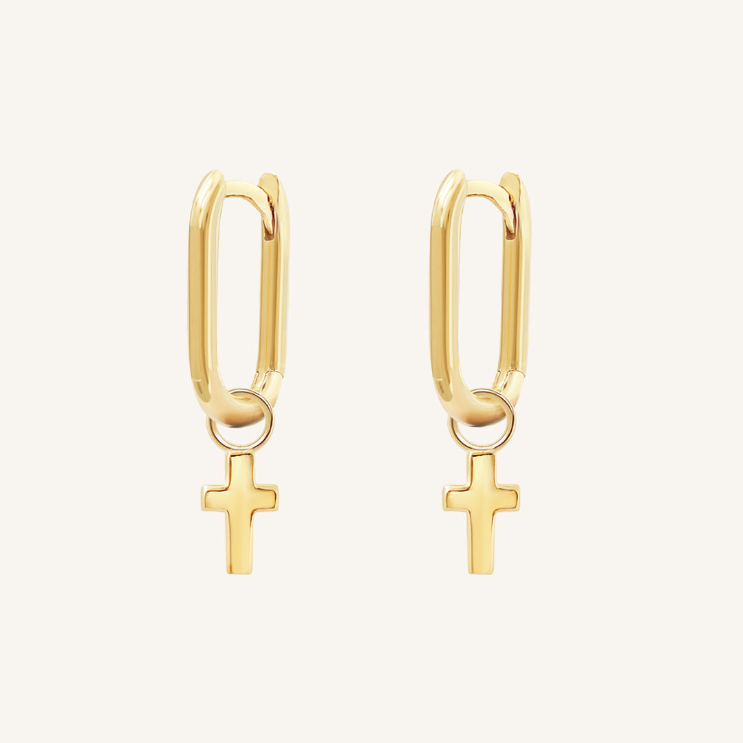 Cross Hoops Earrings for Women - Trendy Gold & Silver Dangle Hoops for Everyday Wear & Special Occasions