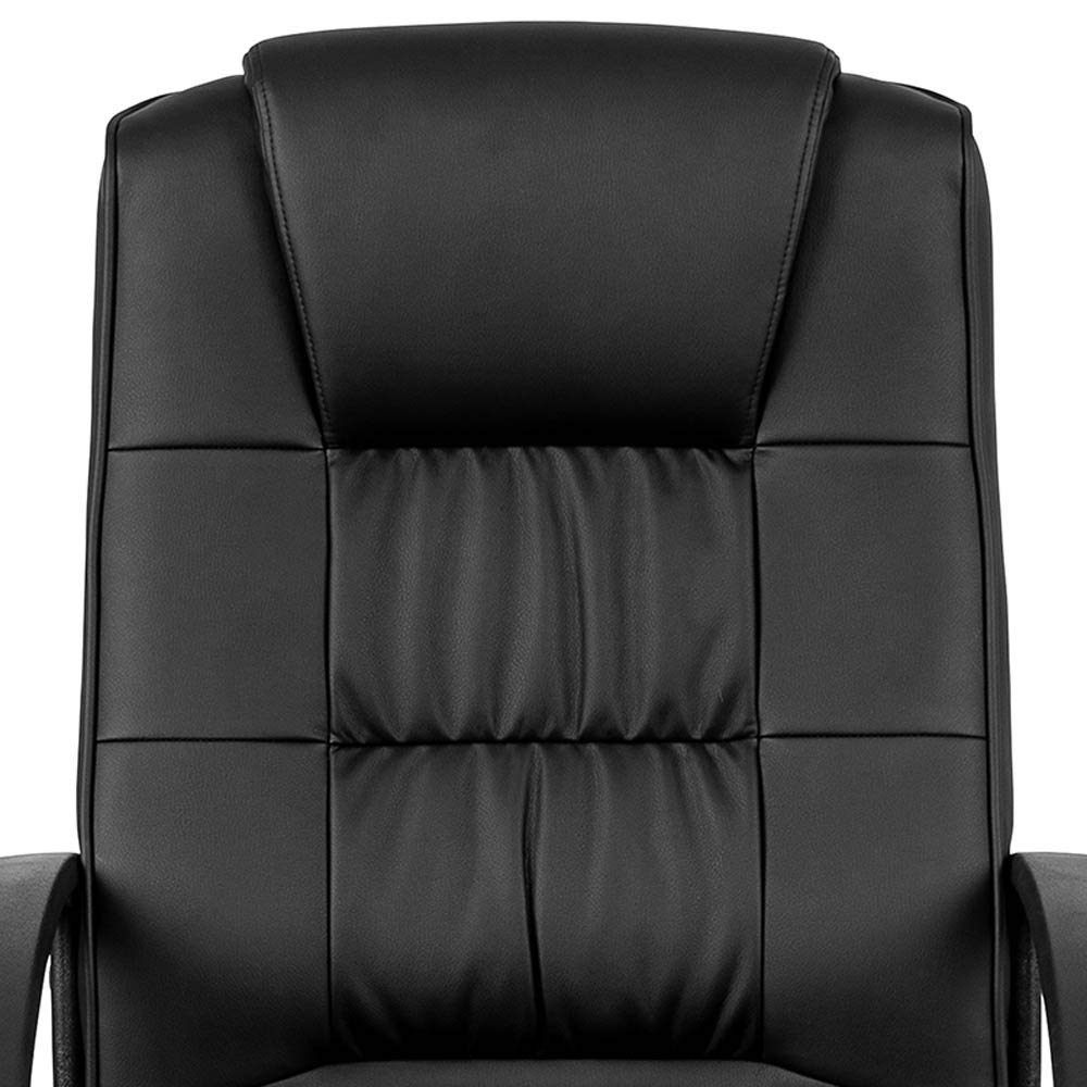 Flash Furniture Biscayne High Back Black LeatherSoft-Padded Office Chair with Arms - Ergonomic Task Chair for Home & Office Workspace, Gaming, and Long Hours Sitting Comfort