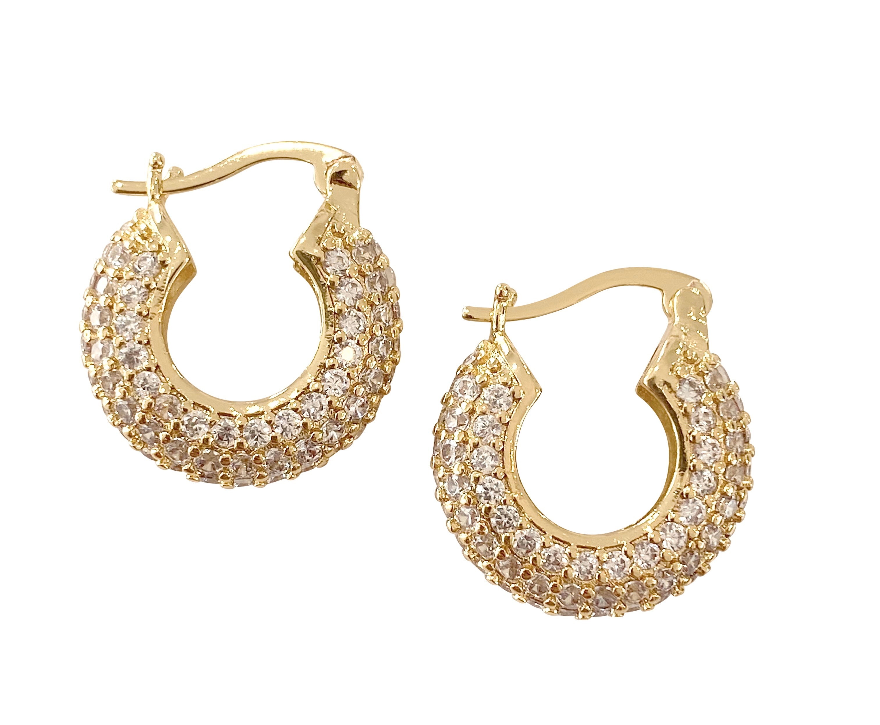 Julie Hoop Earrings for Women - Trendy Gold Plated Dangle Hoops - Perfect for Parties, Weddings & Everyday Wear